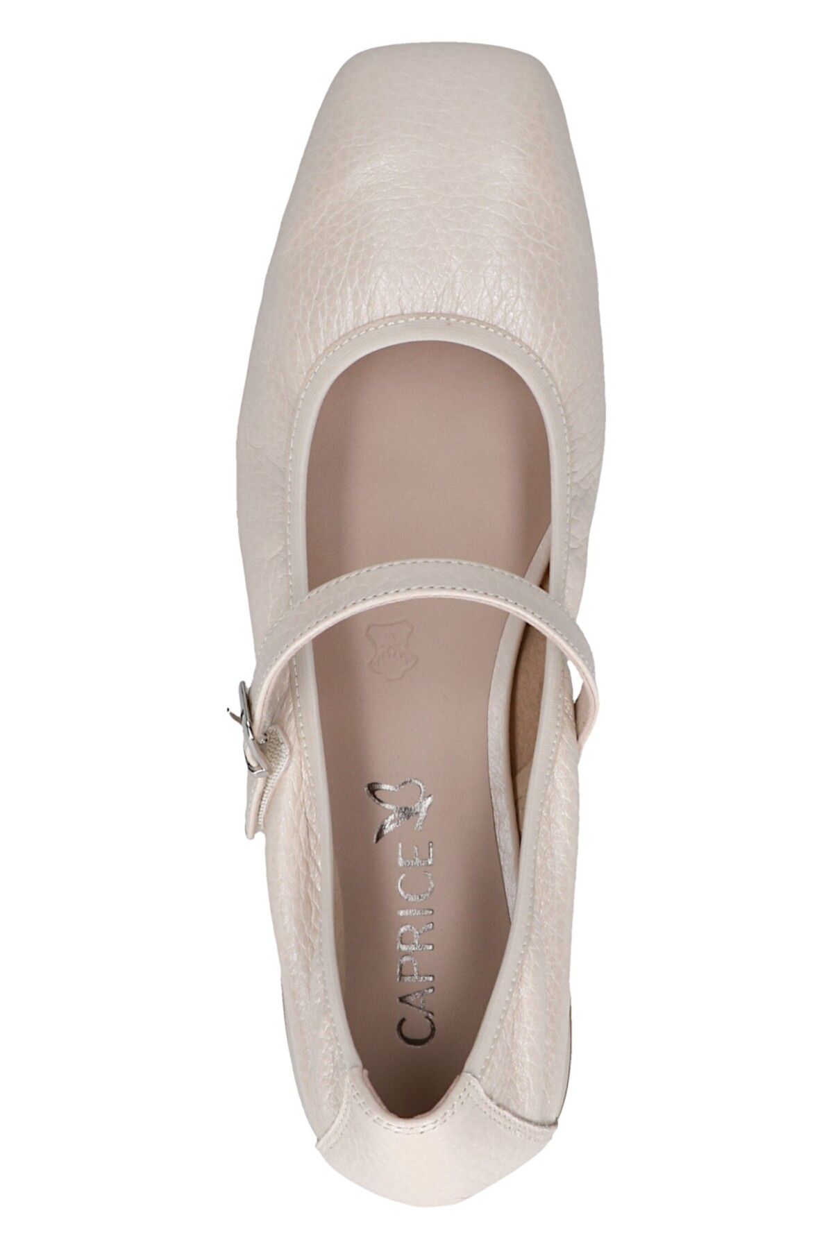 Caprice-Damen Ballerina Riemchen 9-22100-44 Grau 110 ECRU PERL DEER Leder mit CAP MEMOTION 4