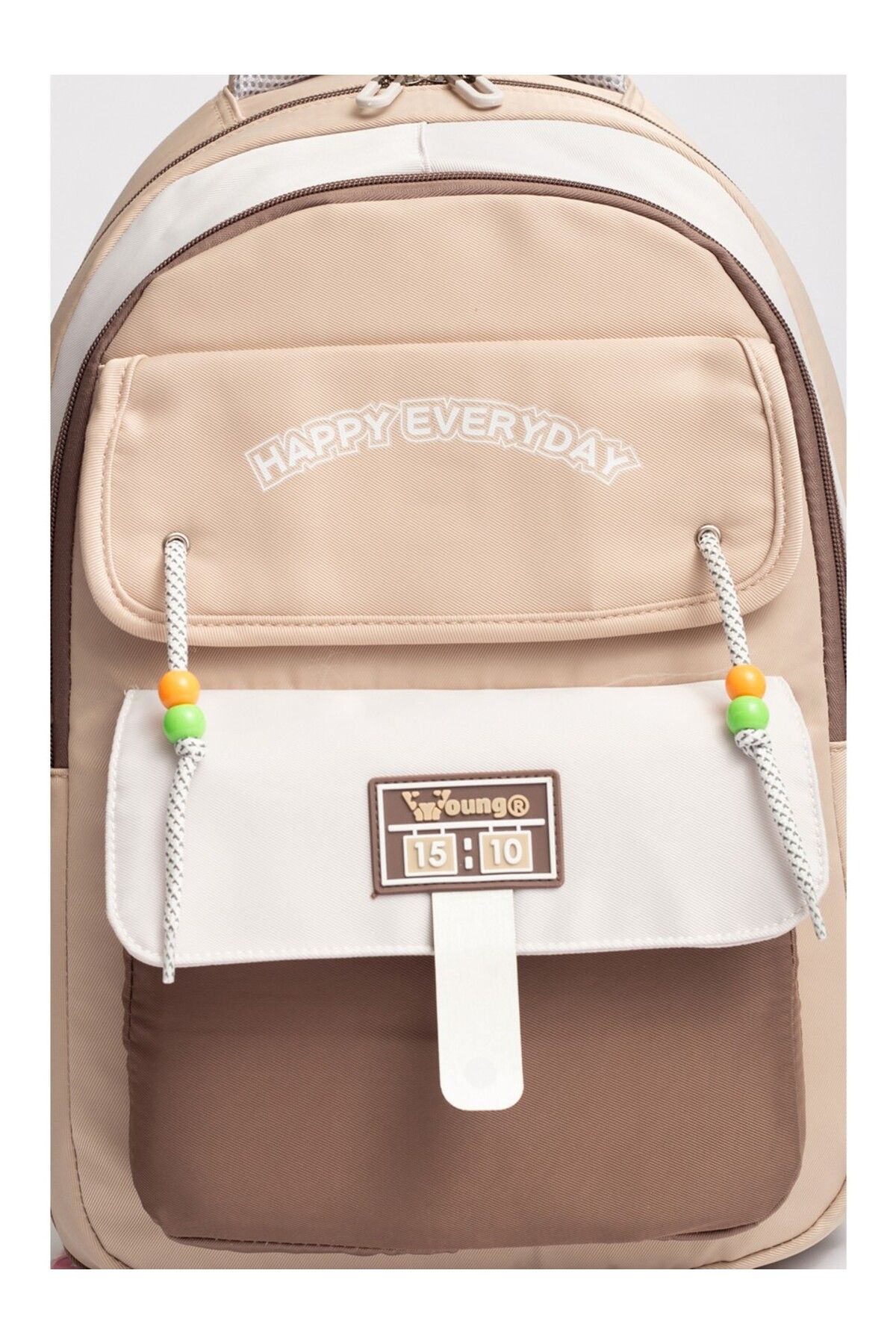 ÇÇS-Ççs 51939 School Backpack Student Daily Travel Holiday Sports Walking Trip Beige 3
