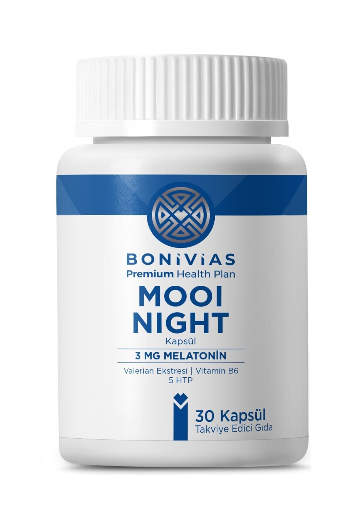 BONİVİAS Bonivias Mooi Night Melatonin, Valerian Extra and Vitamin B6 Medicinal Supplement