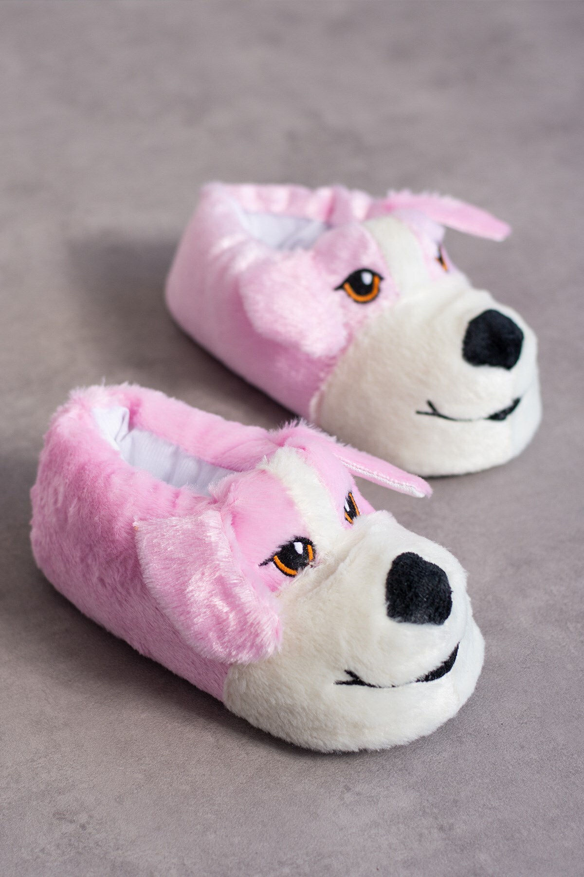 AlbiShoes Sevimli Köpek Hayvan Figürlü Peluş Yumuşak Taban Ev Botu Kışlık Hayvanlı Ev Panduf (30-40) görsel 4