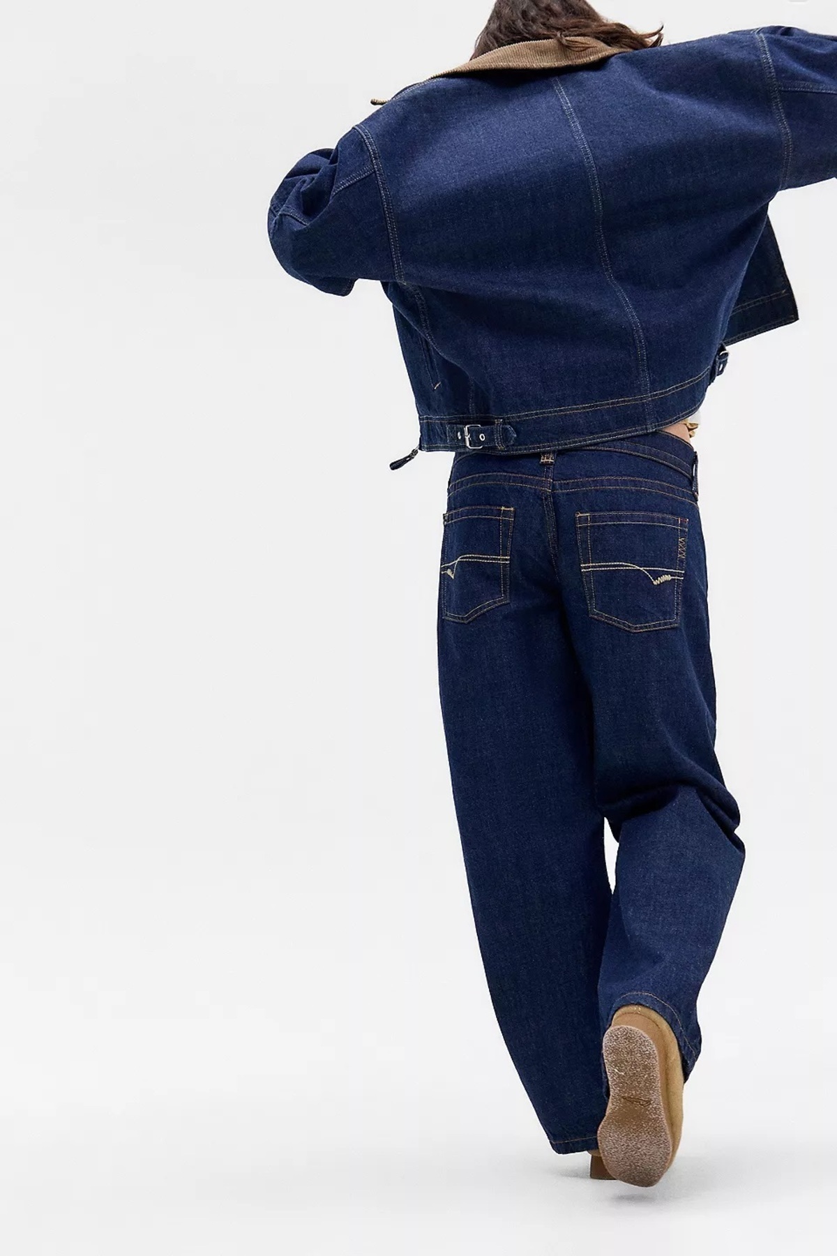september island Jasika Vintage Lacivert Düşük Bel Jeans Pantolon görsel 3