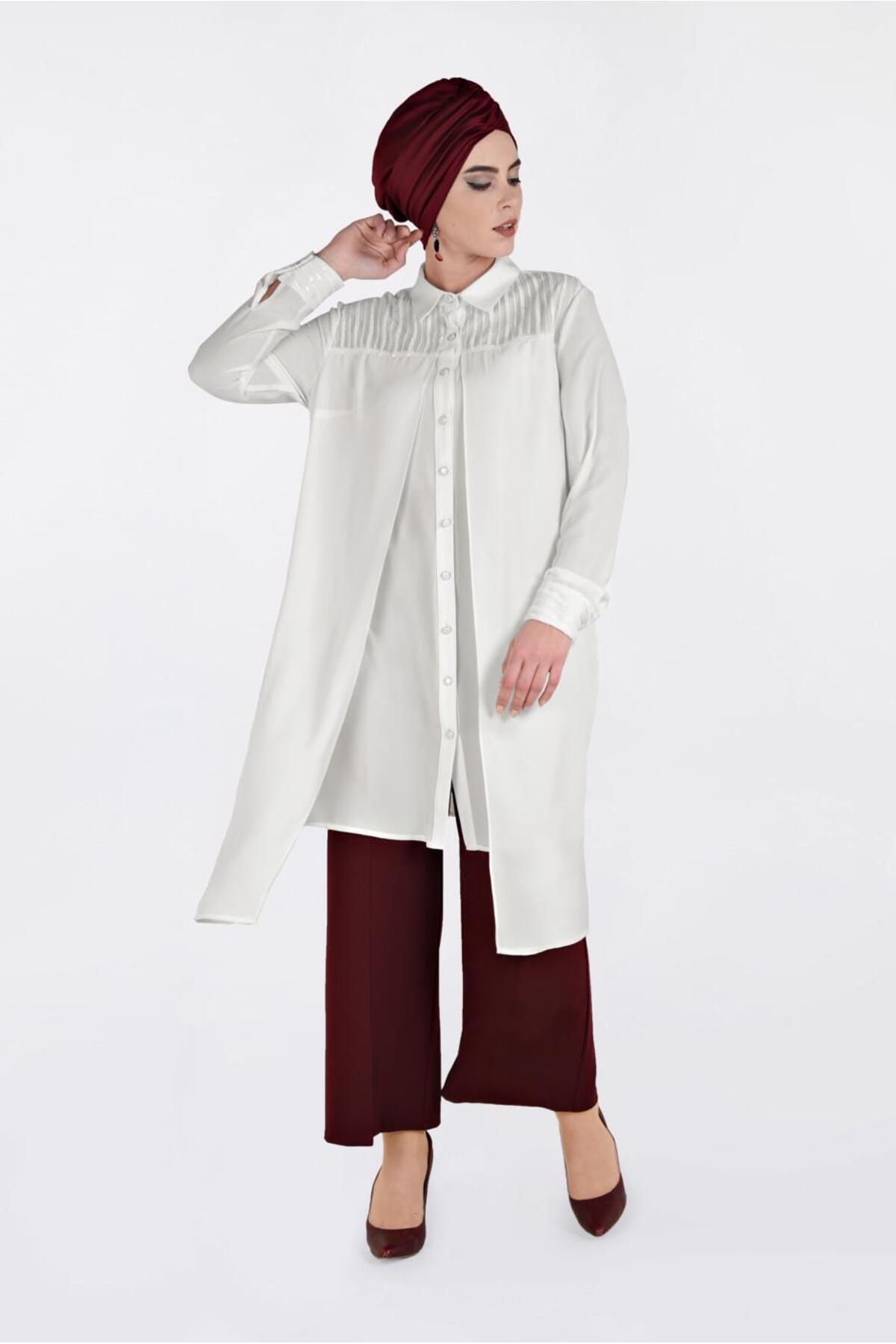Alvina-2825 Model Sequin Embroidered Tunic 1