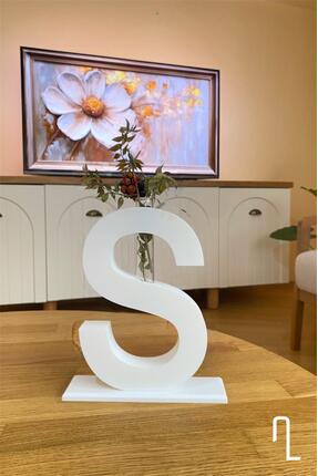 Tasarım S harfi cam tüp uyumlu vazo (Cam tüp hediyeli)