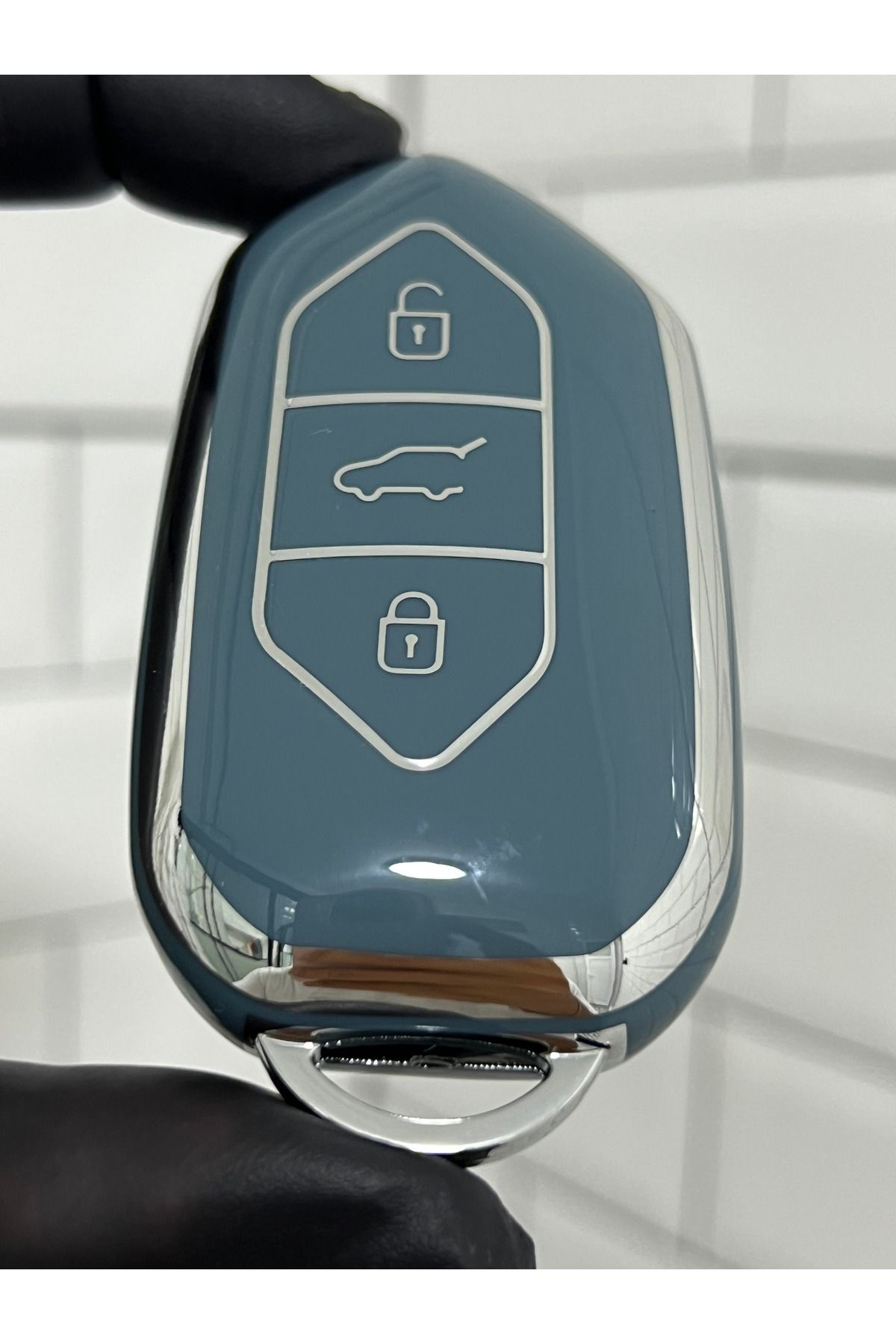 BARKAS ELEKTRONİK-Togg T10X Compatible 3 Button Key Protection Case Gray Silver 3