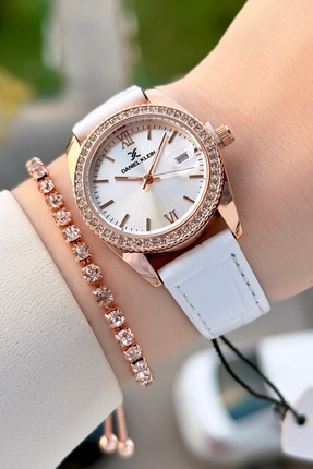 Daniel Klein Kasası Rose Kordonu Beyaz Renk 30 Mm Kadın Kol Saati