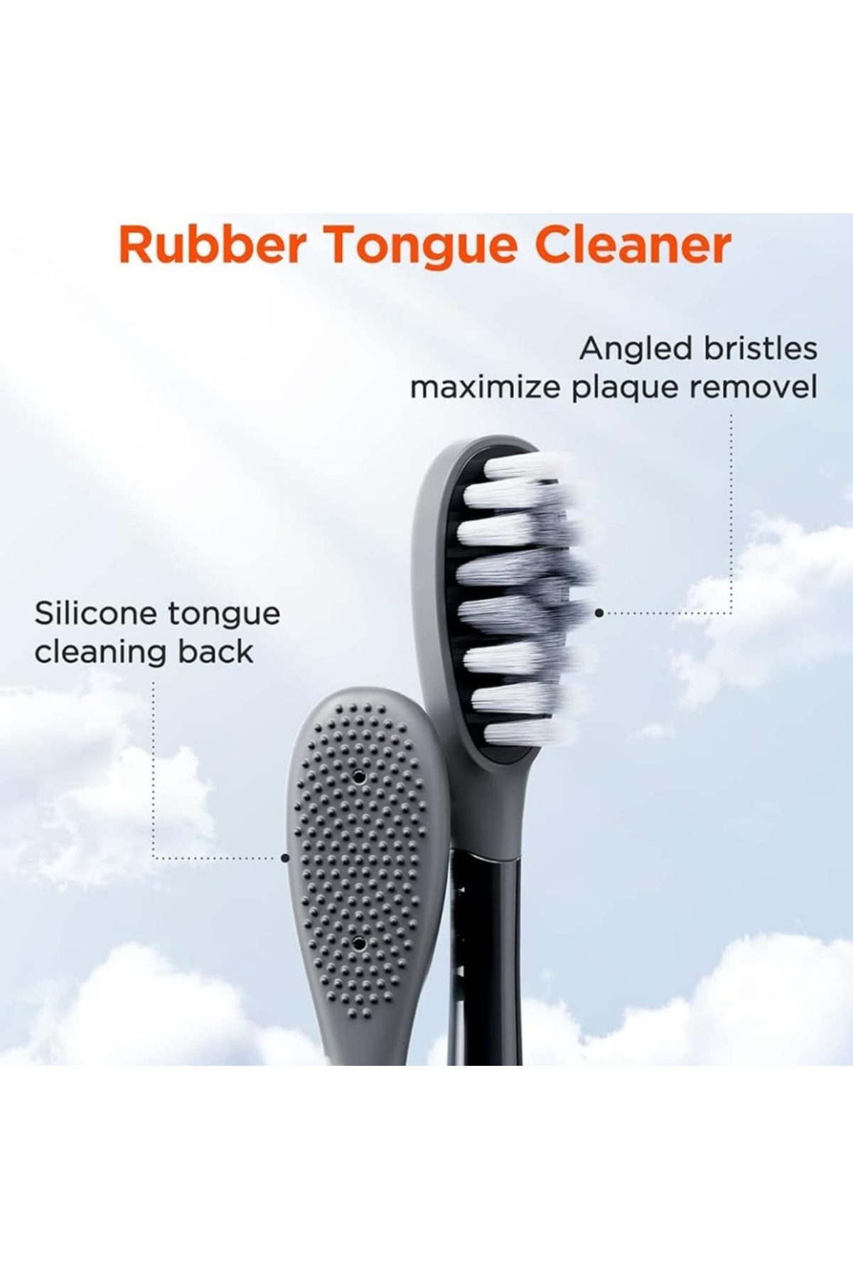 Bitvae-S2 Toothbrush Heads, Set of 4, Ultra Soft Bristles and Tongue Cleaner, GCS22, Black 3