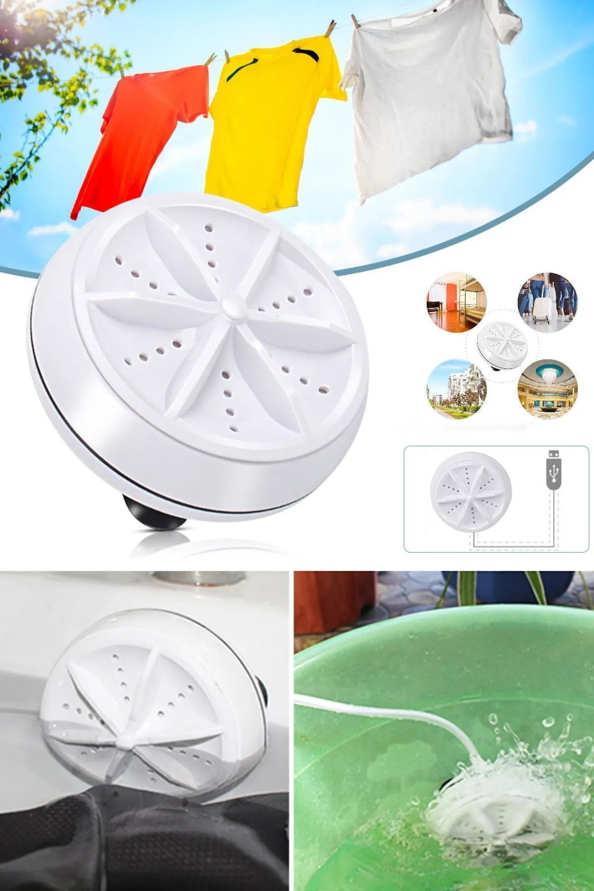 Shopura Mini Taşınabilir Çamaşır Makinesi - Hijyenik Bebek ve İç Giyim Yıkama Makinesi fotoğrafı 5 (önizleme)