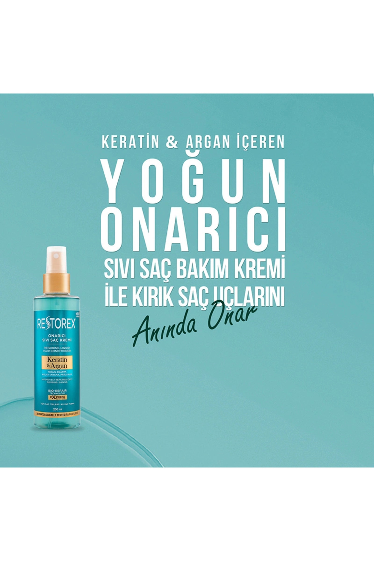 Keratin & Argan Onarıcı Sıvı Saç Bakım Kremi 200 Ml (6 Adet) — 86805126329866 — تصویر 6 از 8