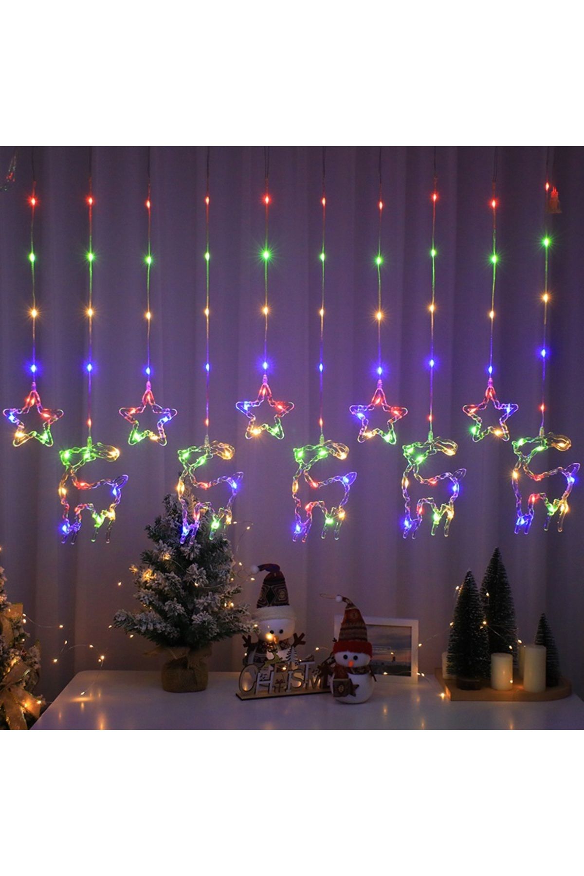 NEXTLY-Instalatie De Craciun Tip Perdea , Interconectabila, Lumini Led Rgb, 8 Jocuri De Lumini, 3 7