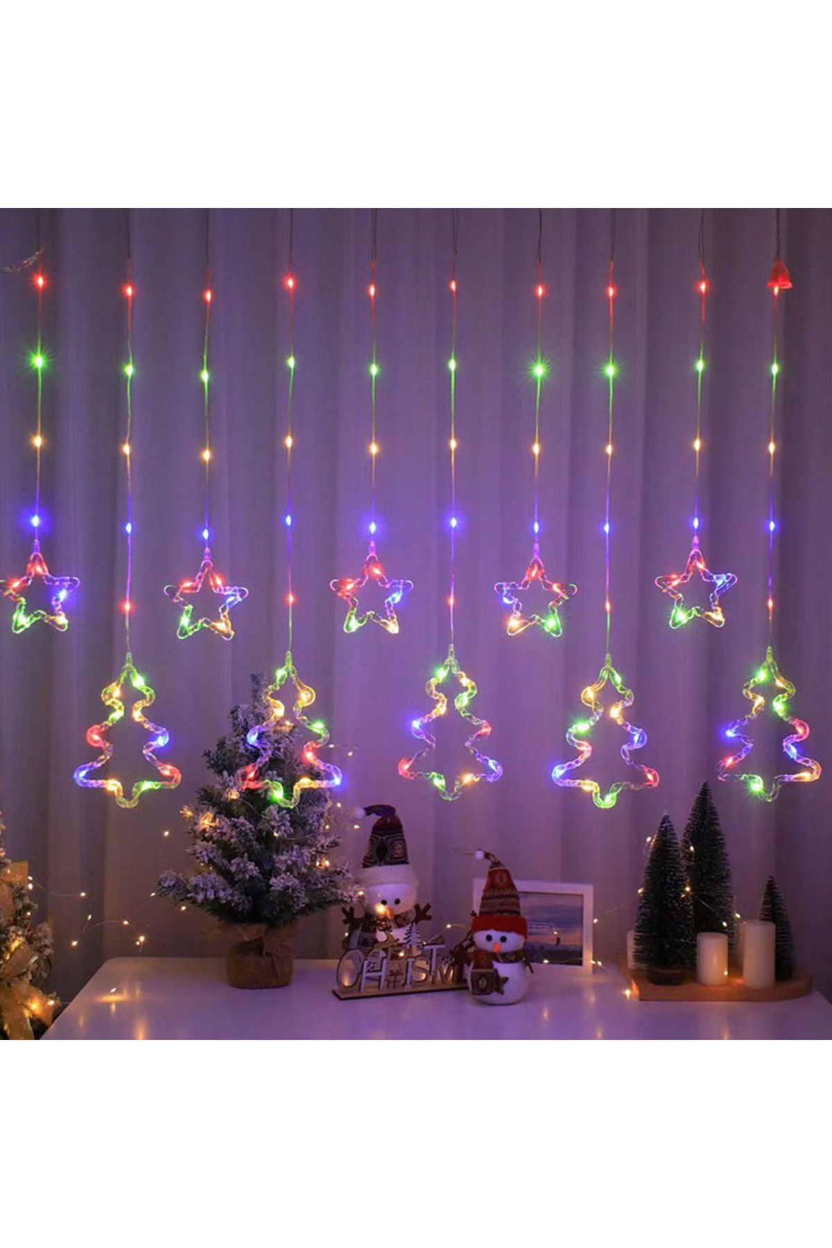 NEXTLY-Instalatie De Craciun Tip Perdea , Interconectabila, Lumini Led Rgb, 8 Jocuri De Lumini, 3 7