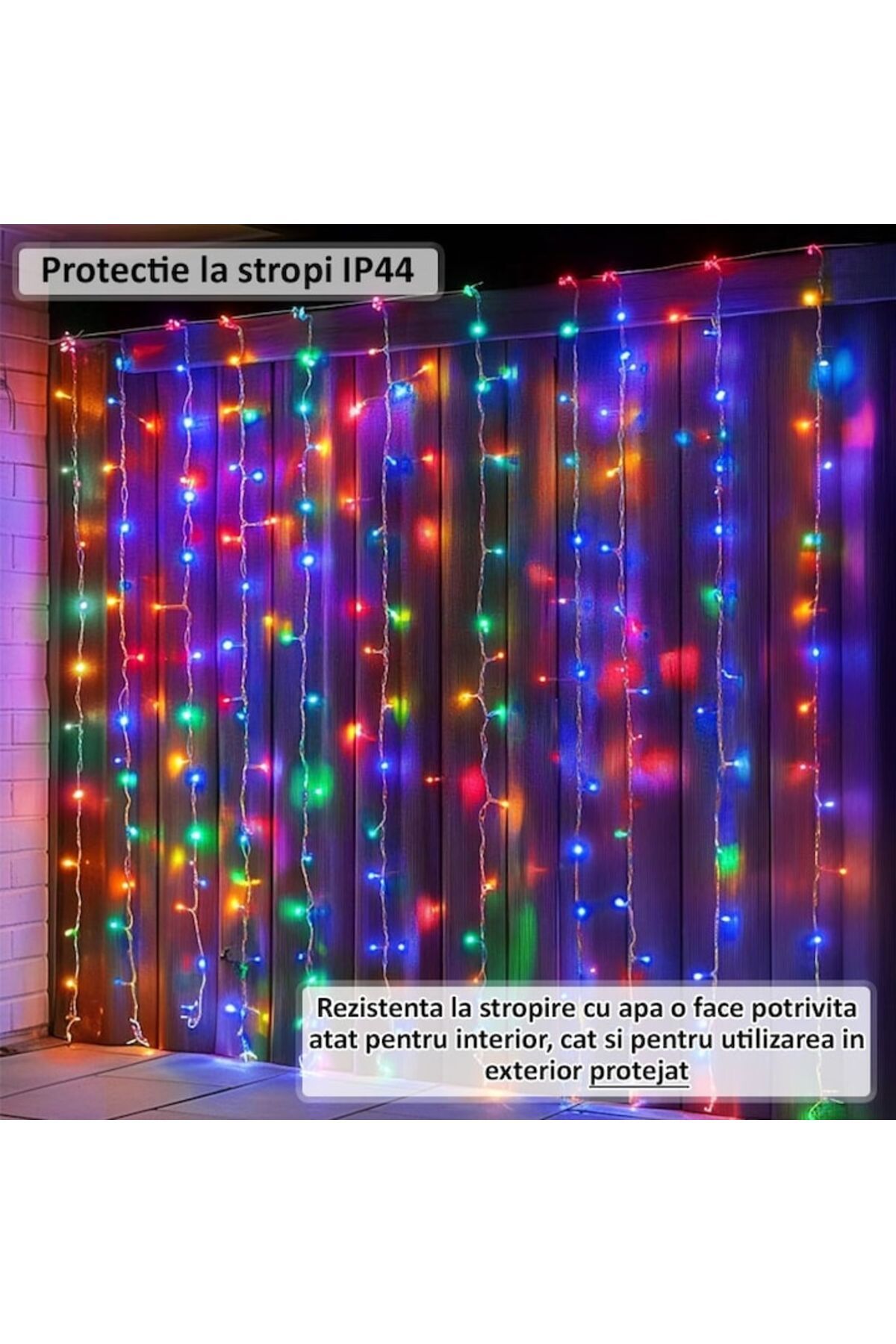 NEXTLY-Instalatie De Craciun Tip Perdea , Interconectabila, Lumini Led Rgb, 8 Jocuri De Lumini 6