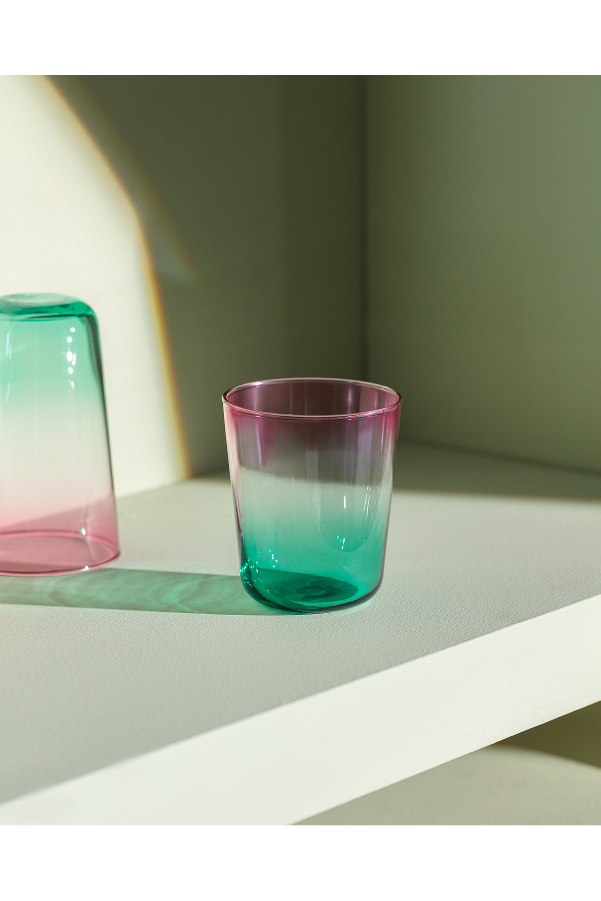 Renard 4'lü Su Bardağı Seti - Pembe/Yeşil - 315 ml