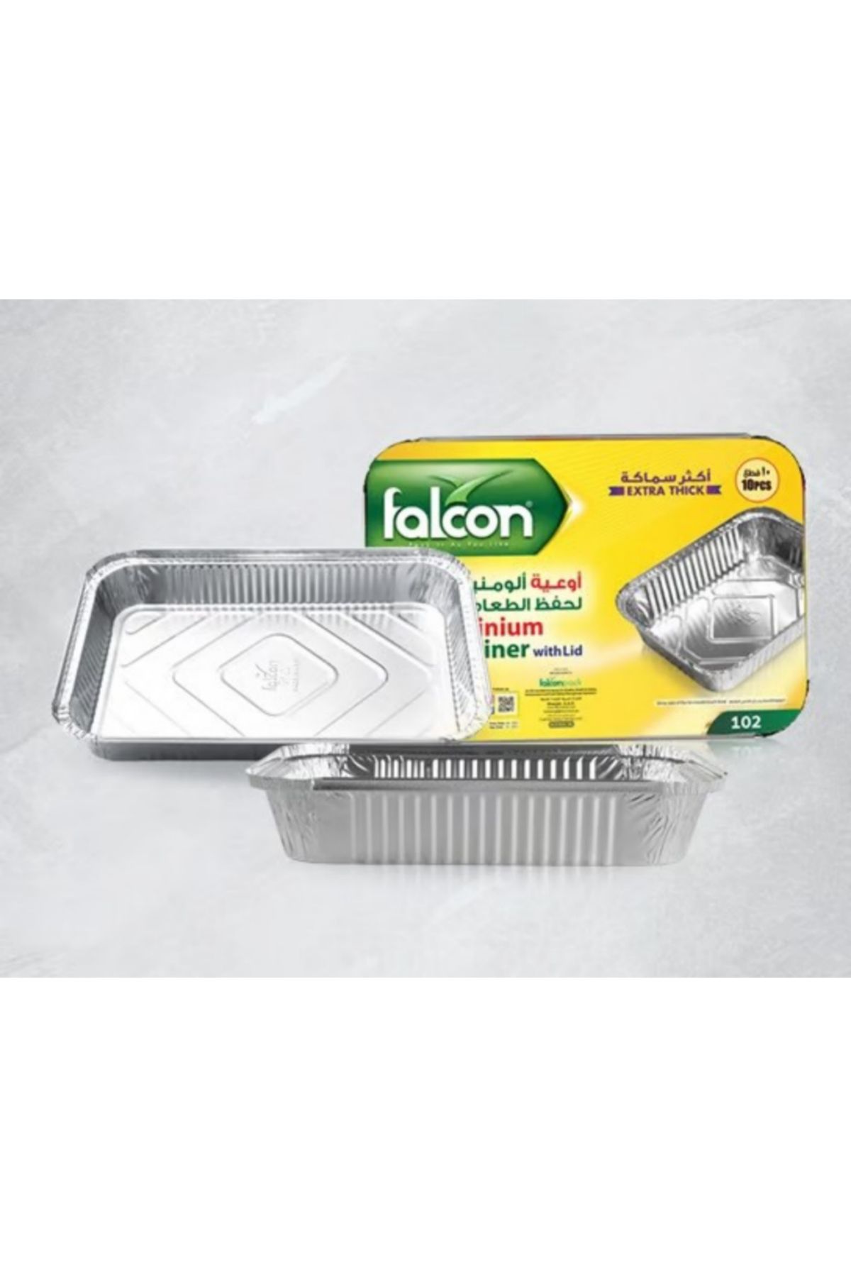 Falcon-Aluminium Container With Lid 102 - 10 Pcs | 1020ml Each | Durable & Reusable 4