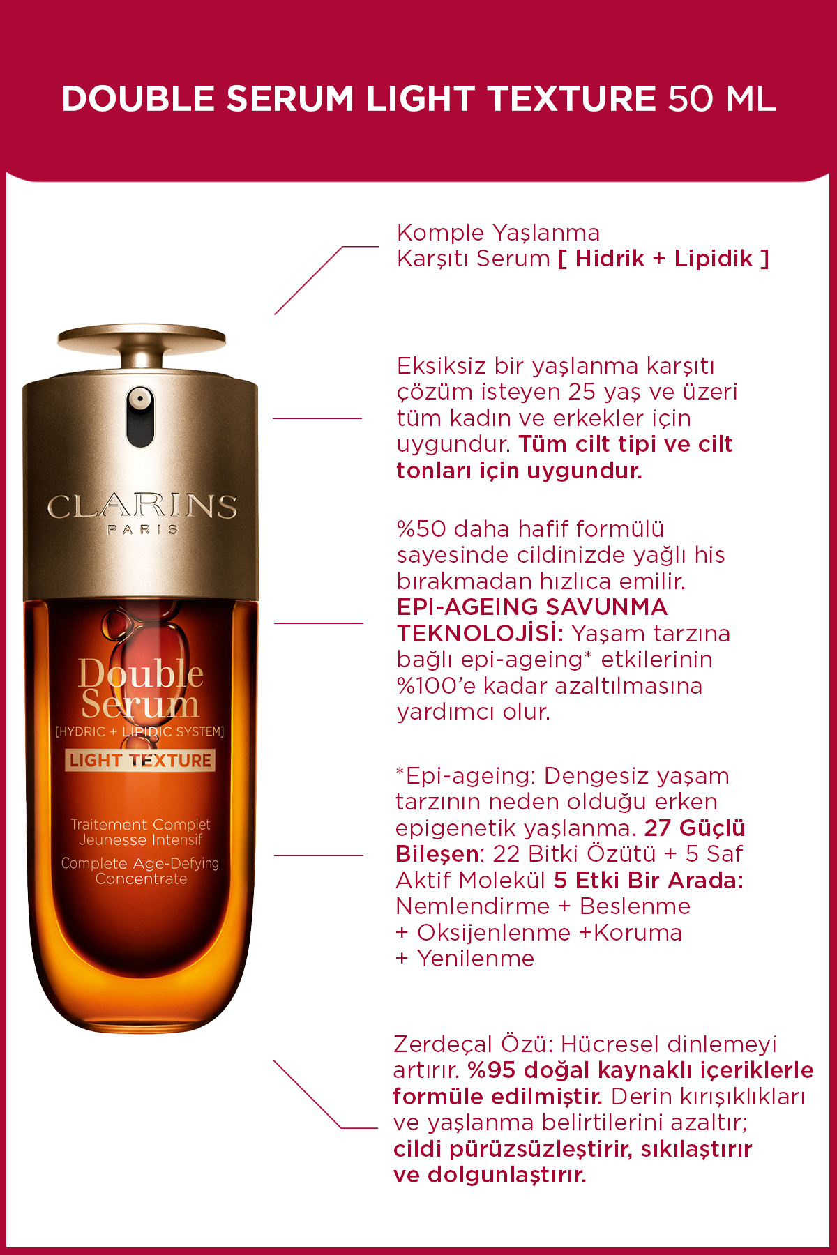 Clarins Double Serum Light 50ml - Fiyatı, Yorumları