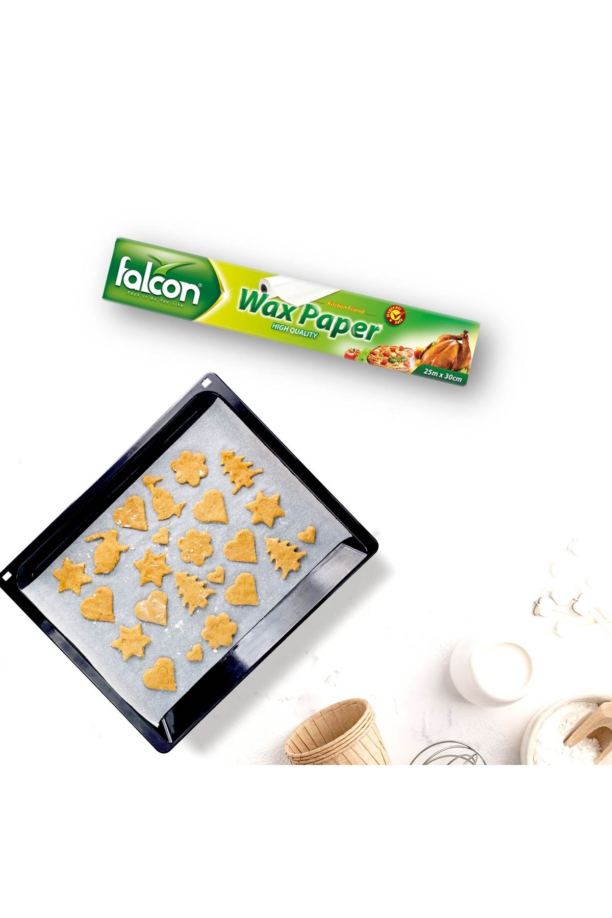 Falcon-Wax Paper 25m x 30cm - Non-Stick Baking & Wrapping Paper (1 Roll) 4