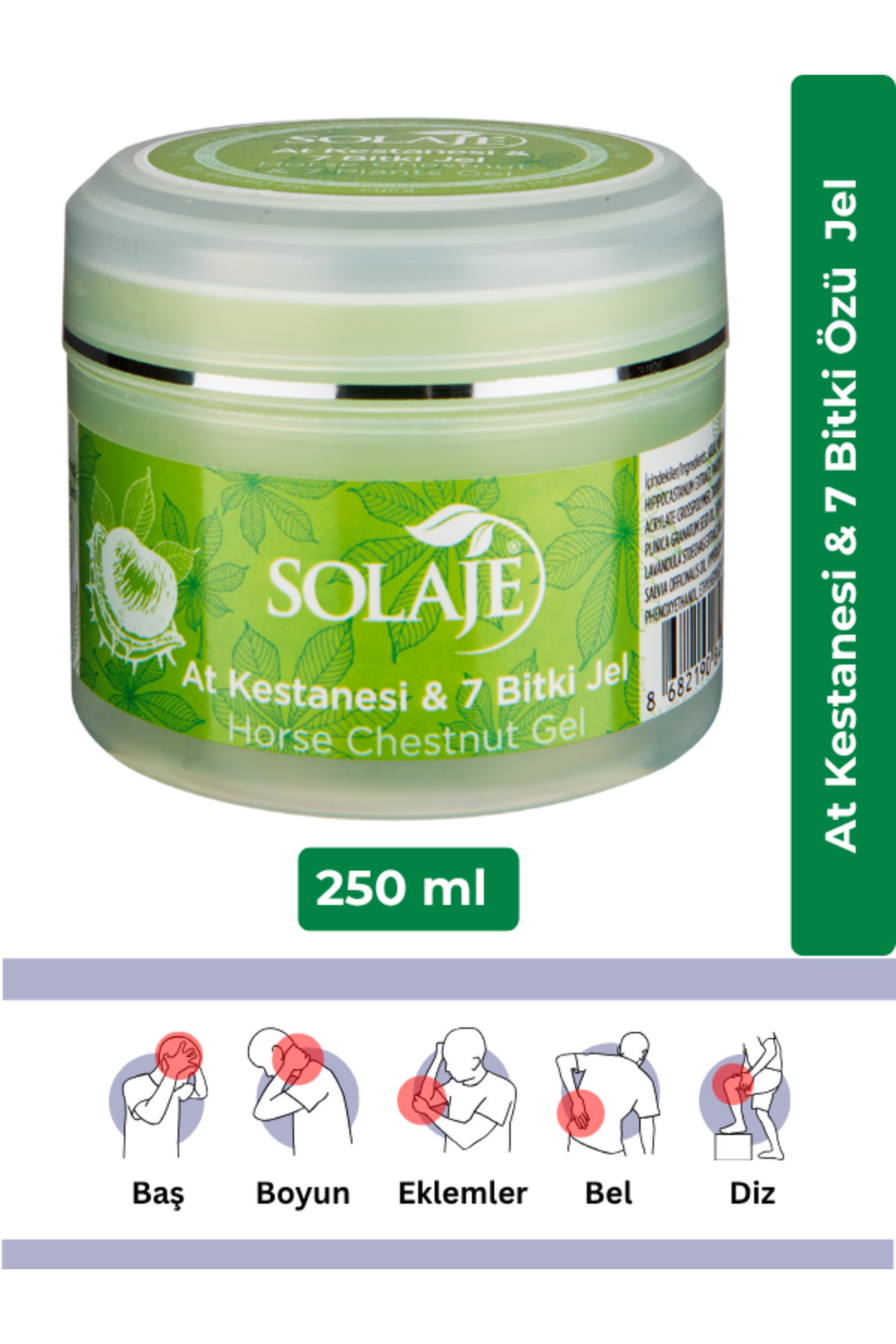 Solaje At Kestanesi Kas Ve Eklemler Için Masaj Jeli, Masaj Kremi (250 ML)