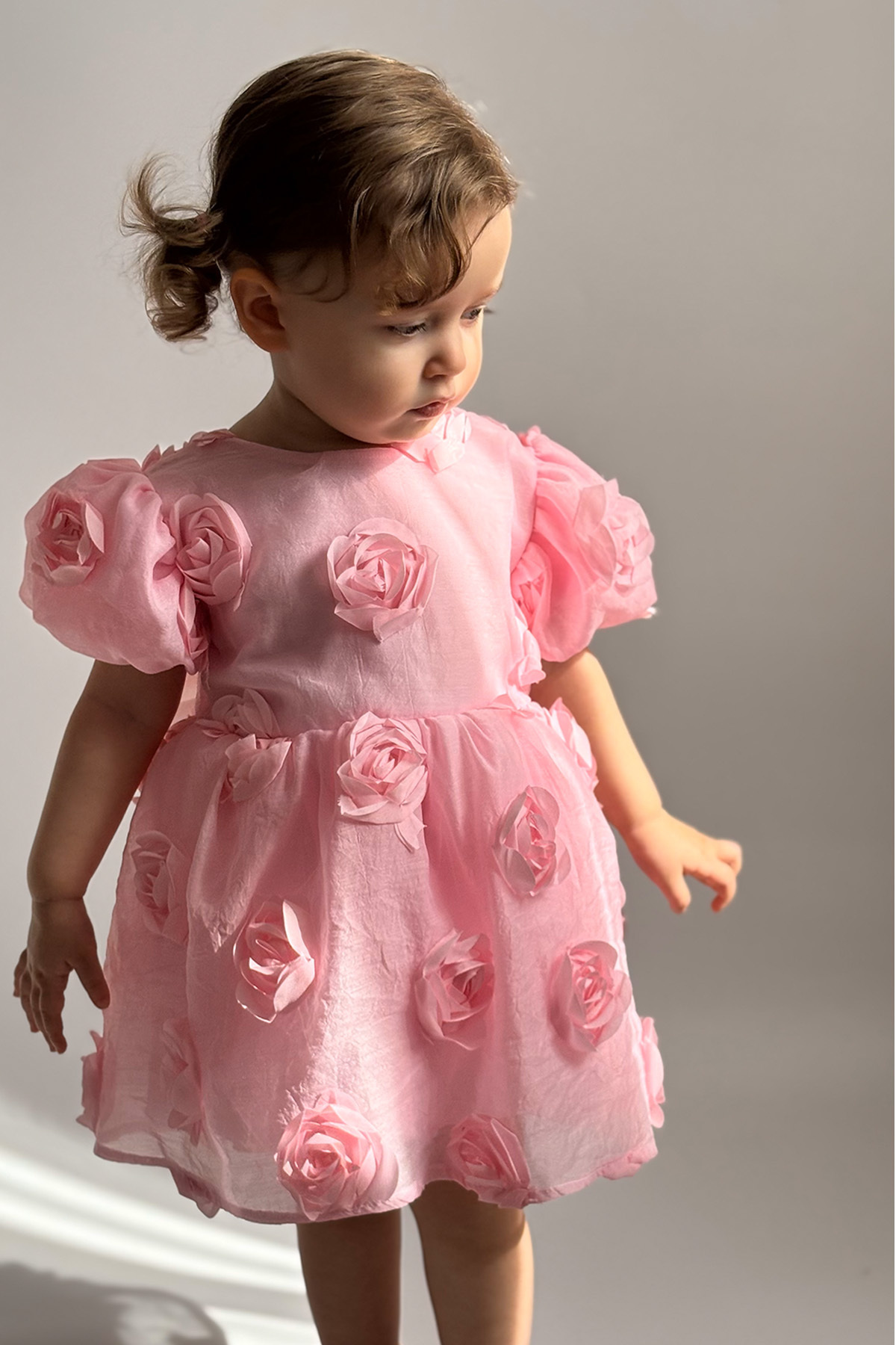 ALYRA Kız Bebek Kız Çocuk Kısa Kollu Sırt Detay Fiyonklu Özel Gün Doğum Günü Parti Düğün Bayramlık Elbise fotoğrafı 6 (önizleme)