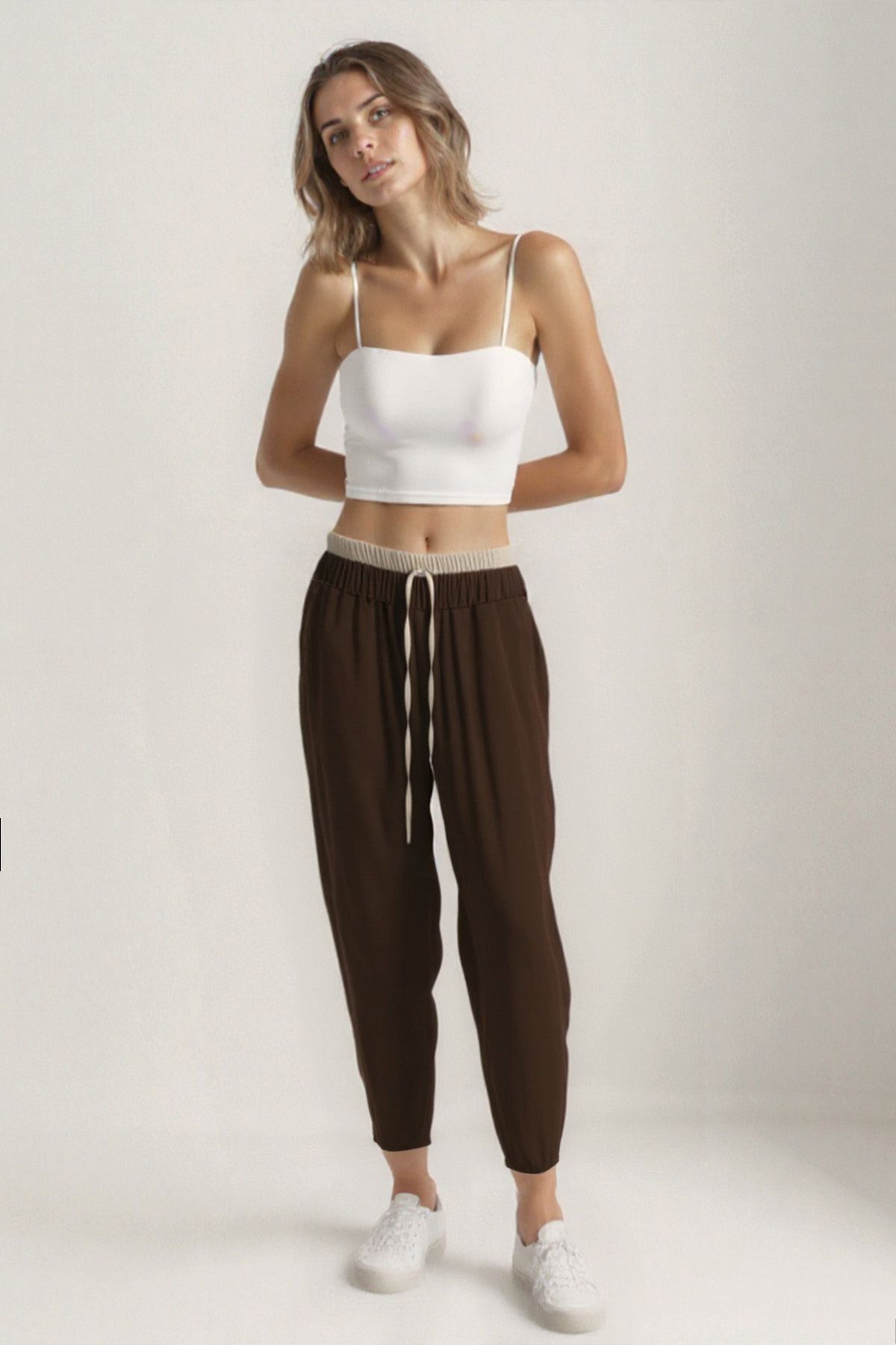 Vitrin-Waist Part Double Color Trousers 3