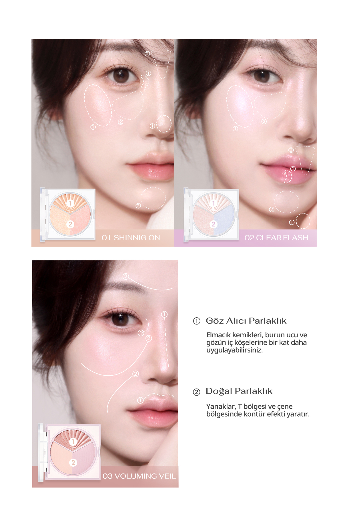 İnci Işıltıları Içeren Aydınlatıcı Paleti V Highlighter Ad (003 VOLUMİNG VEİL) — رنگارنگ 111153 — تصویر 6 از 8