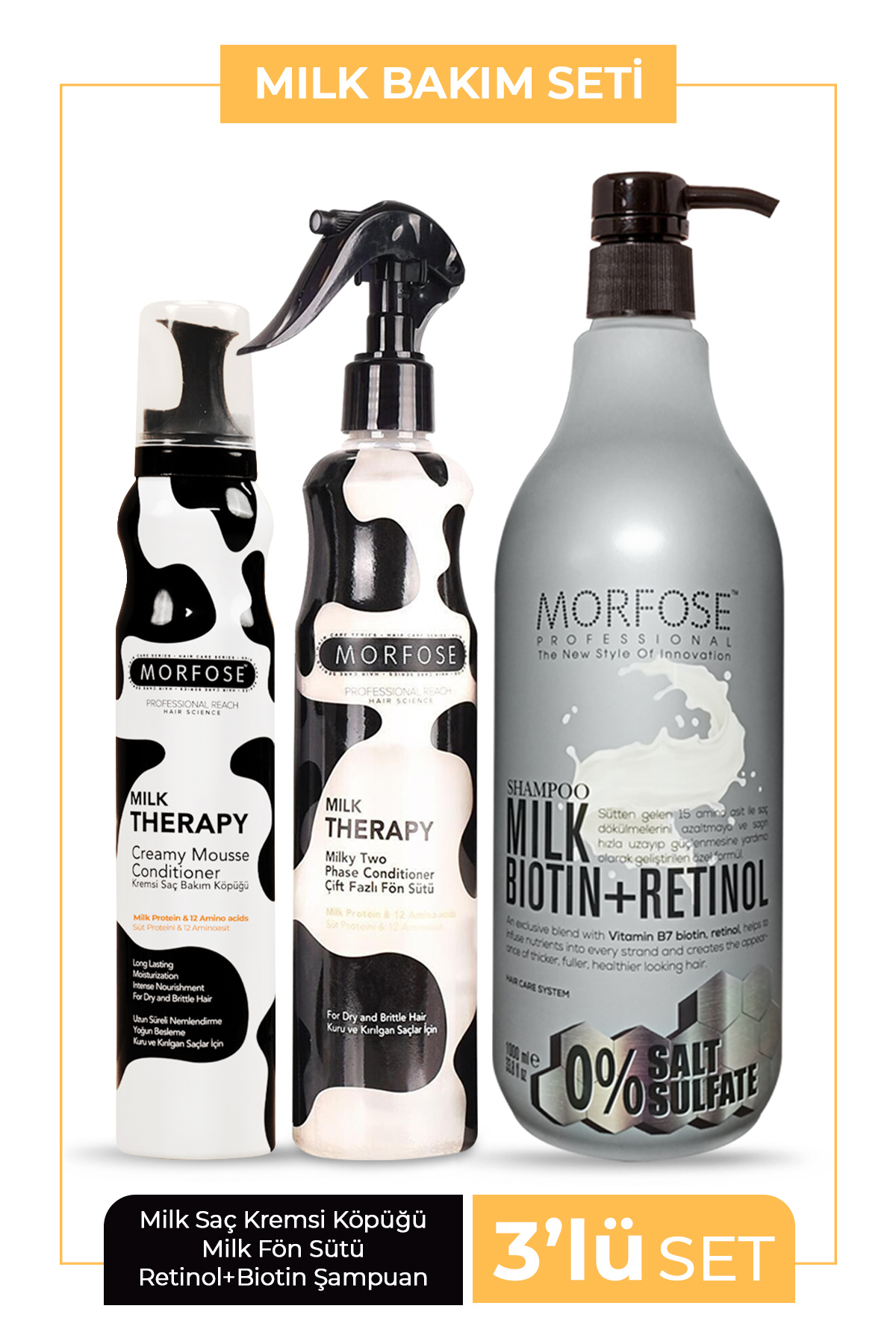 Morfose Sülfatsız Milk Biotin+retinol Içerikli Tuzsuz Şampuanı 3