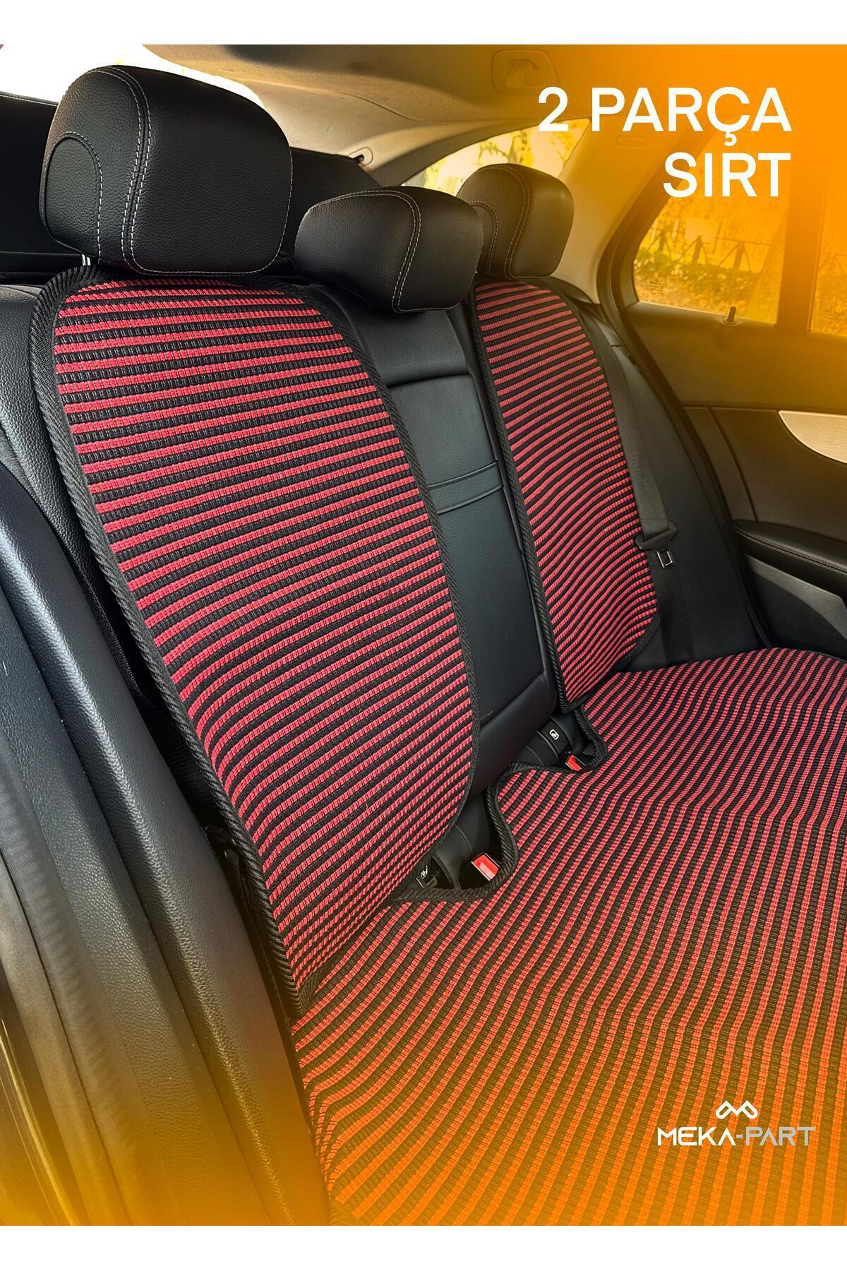 TREND Meka Part Oto Koltuk Koruyucu Kılıf 5 Parça Universal Kırmızı Siyah 2+3 %100 Pamuk fotoğrafı 3 (önizleme)