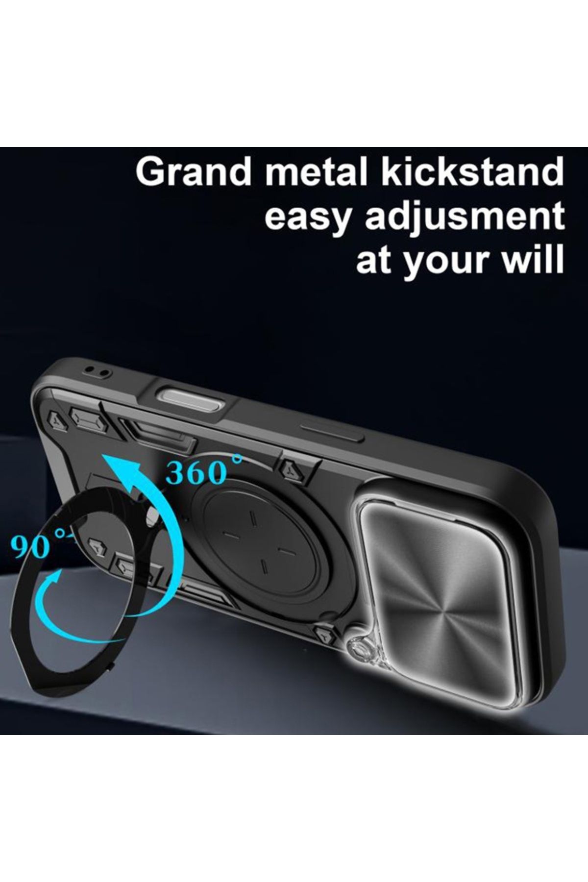 SKYDDAR INNOVATION-Husă pentru iPhone 17 Pro, CamGuard Pro, inel magnetic, protecție cameră, set autocolante, albastră 3