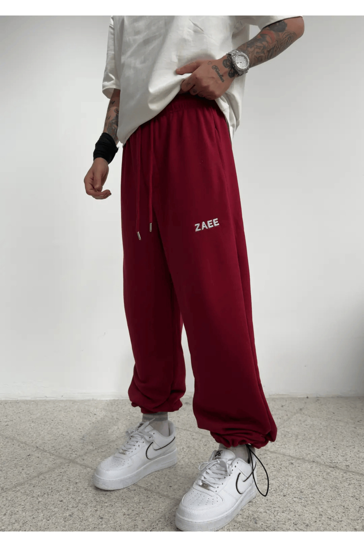 zaee  Nakışlı Yazlık Kumaş Ayarlanabilir Paça Baggy Premium Eşofman Altı - Görsel 6