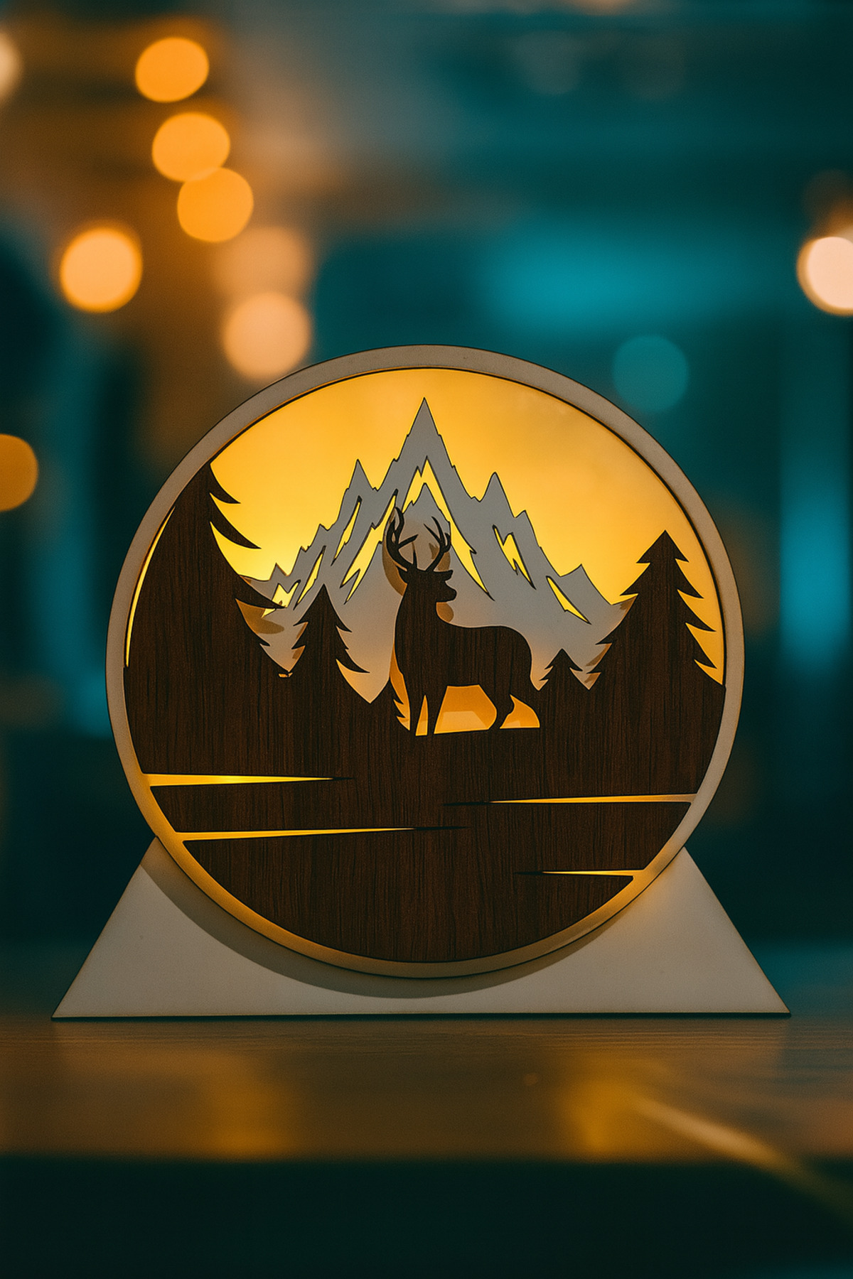 Wooden Personalized Led Lighting Gift Desk Lamp Night Light Kids Room Lamp