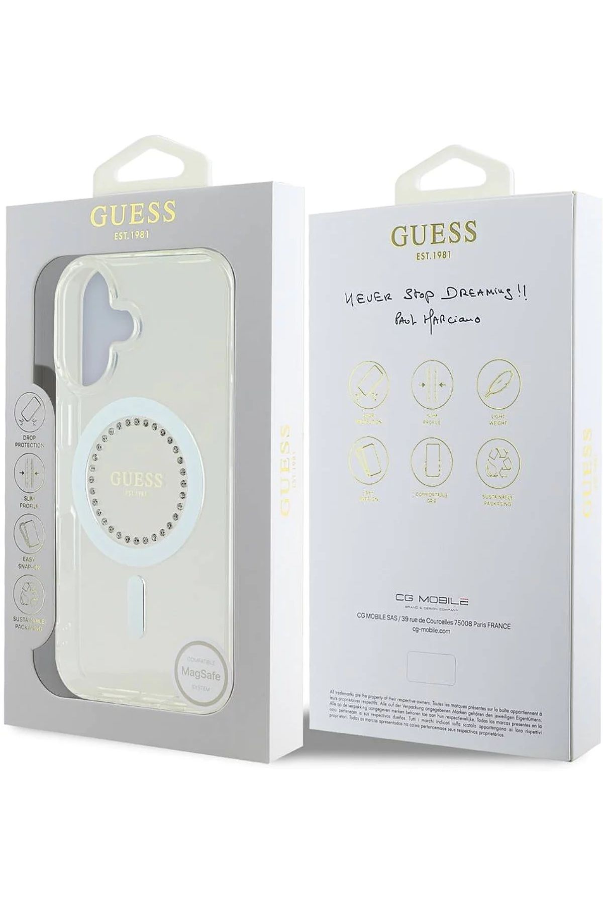 Guess-كفر شفاف أصلي لآيفون 16 – تصميم فرنسي أنيق مع حماية للكاميرا ودعم Mag Safe من Cg Mobile 6