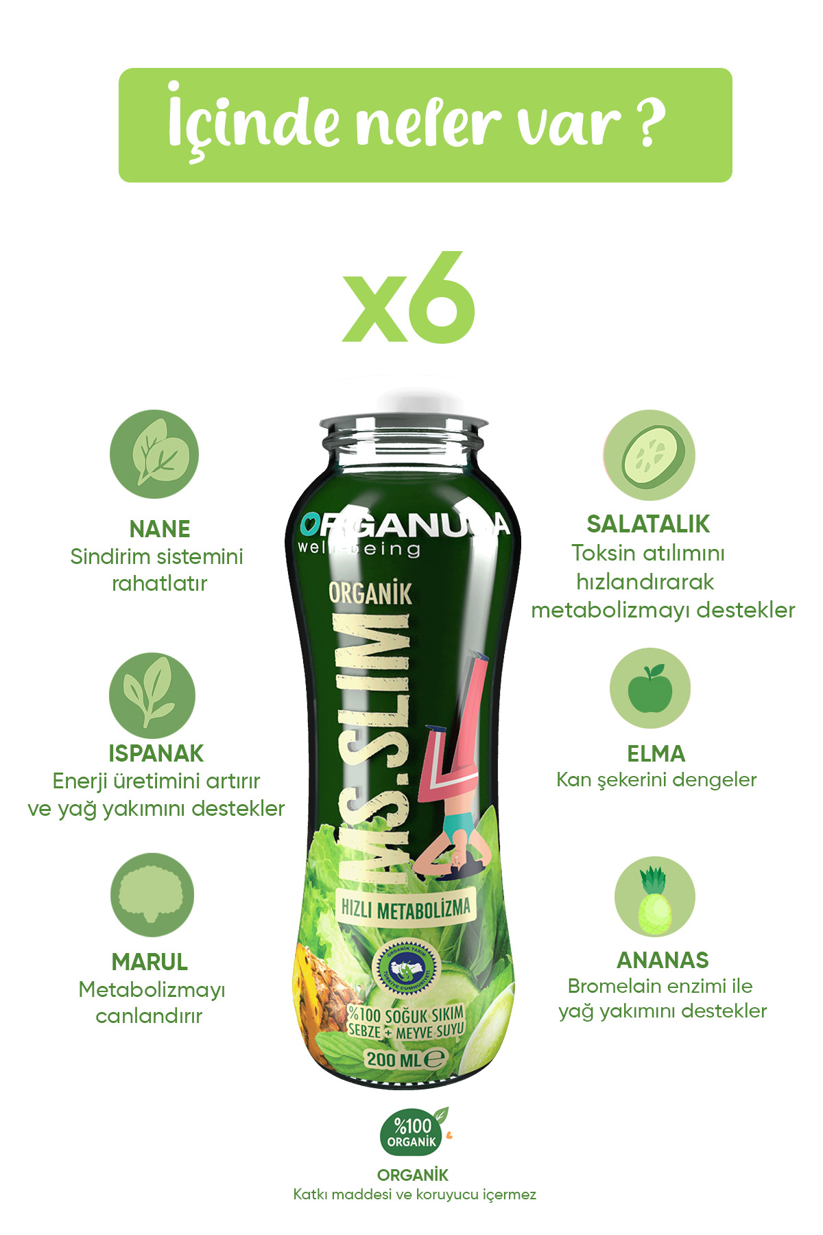 Organuca Organik Ms. Slim 6'lı Metabolizma Hızlandırmaya Yardımcı