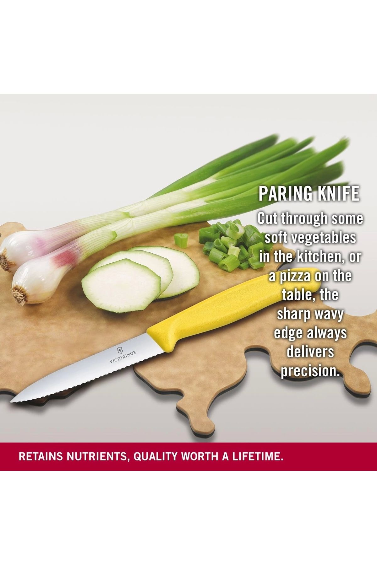 Victorinox-Swiss Classic Paring 4" Serrated Blade 5/8" Width at sharp Tip Yellow Handle 4