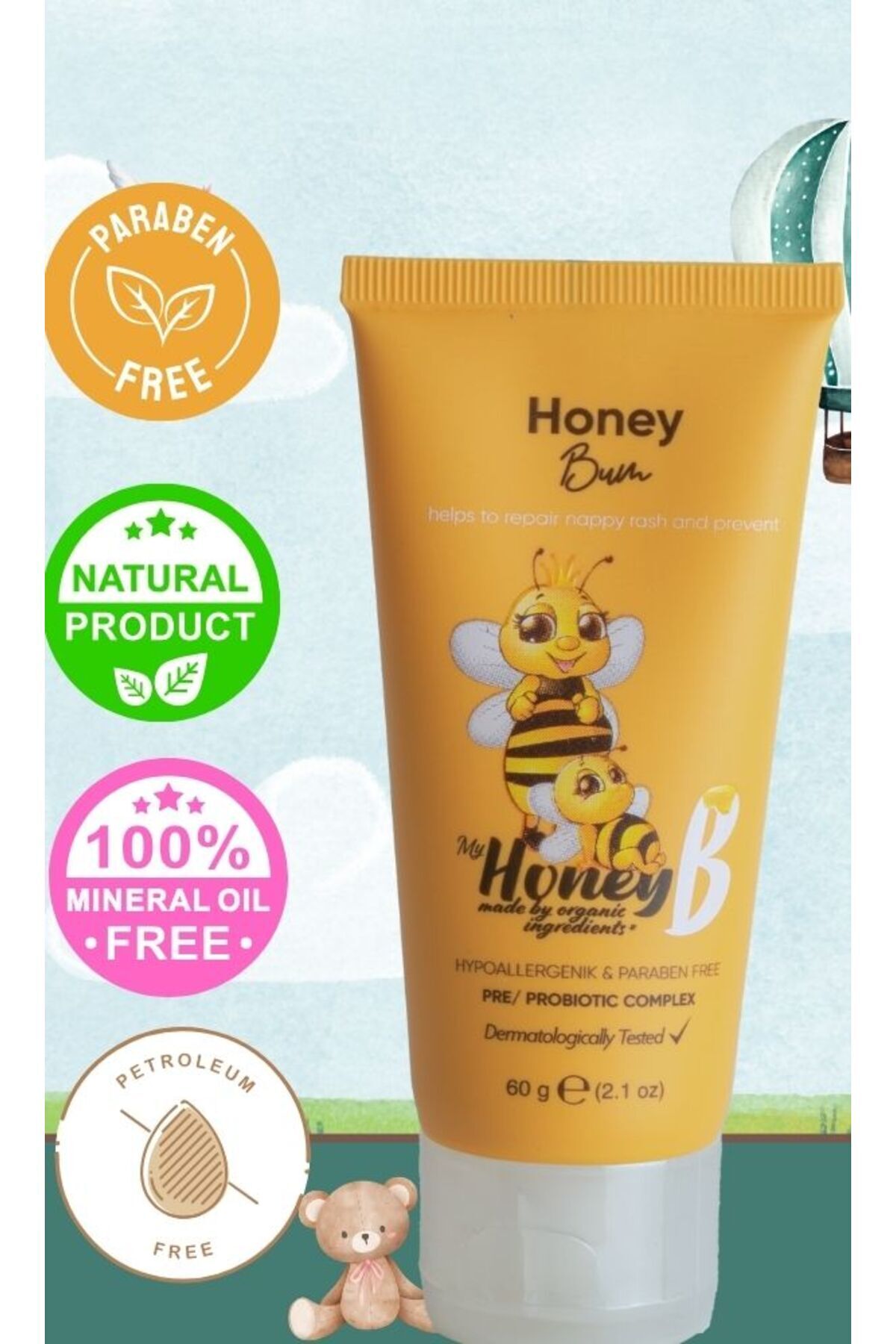 My Honey B Honey Bum Doğal Pişik Kremi 60 G fotoğrafı 3 (önizleme)