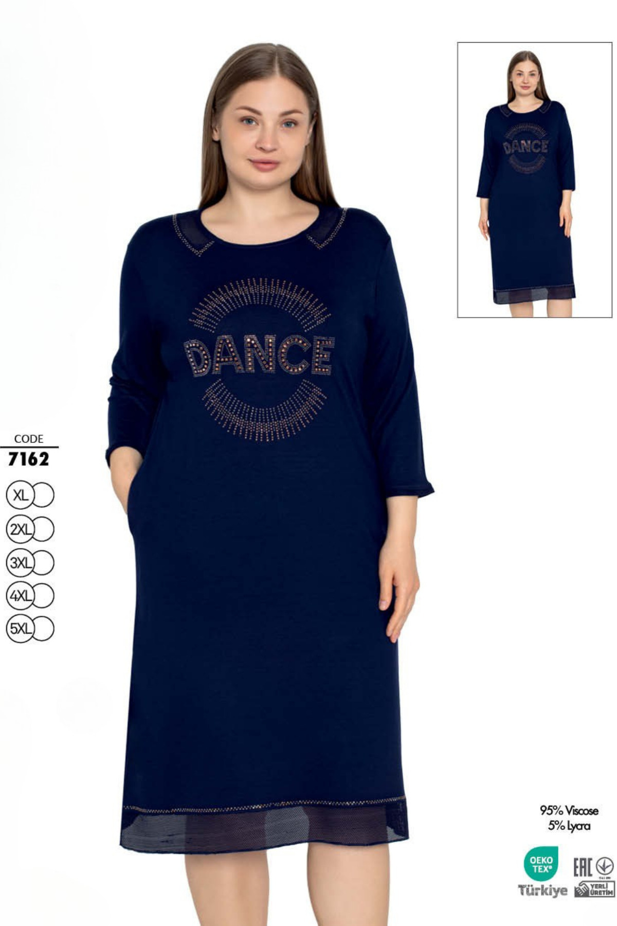 Women's Plus Size Viscose Fabric Lycra Dress 7162