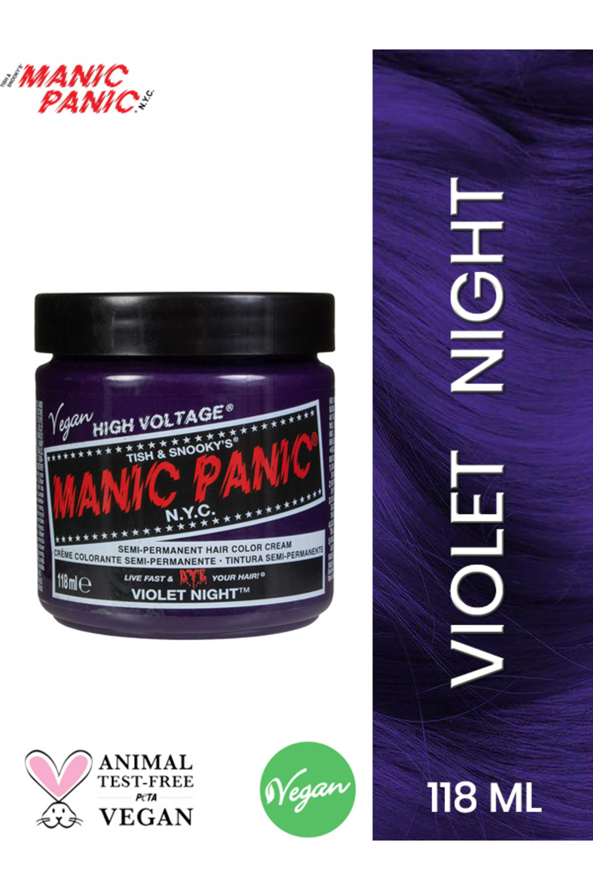 Manic Panic Classic Violet Night Saç Boyası 118ml — سفید GR-MNCPNC