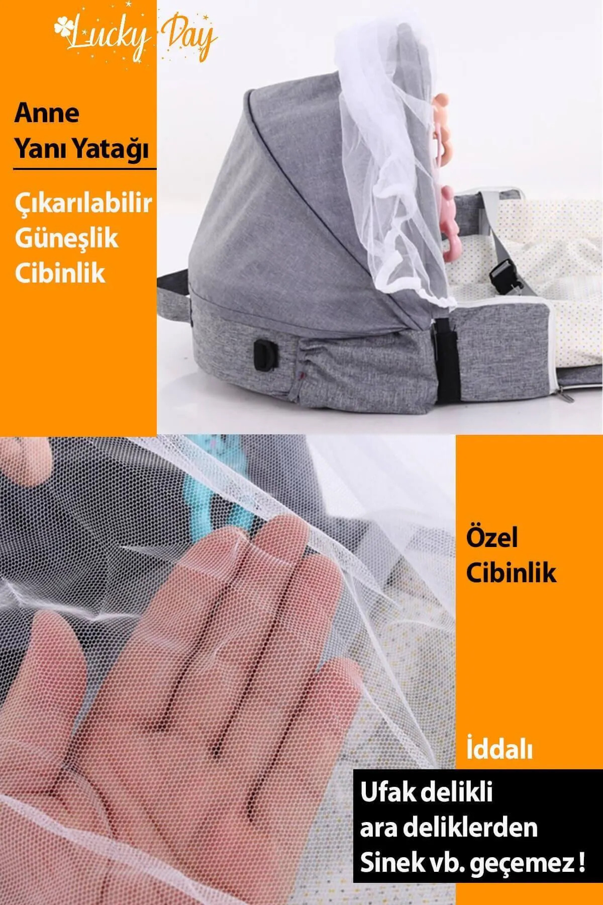 Lucky Day Katlanabilir Anne Yanı Yatağı Taşınabilir Anne Yanı Minderi Çok Fonksiyonlu 50x100cm fotoğrafı 5 (önizleme)
