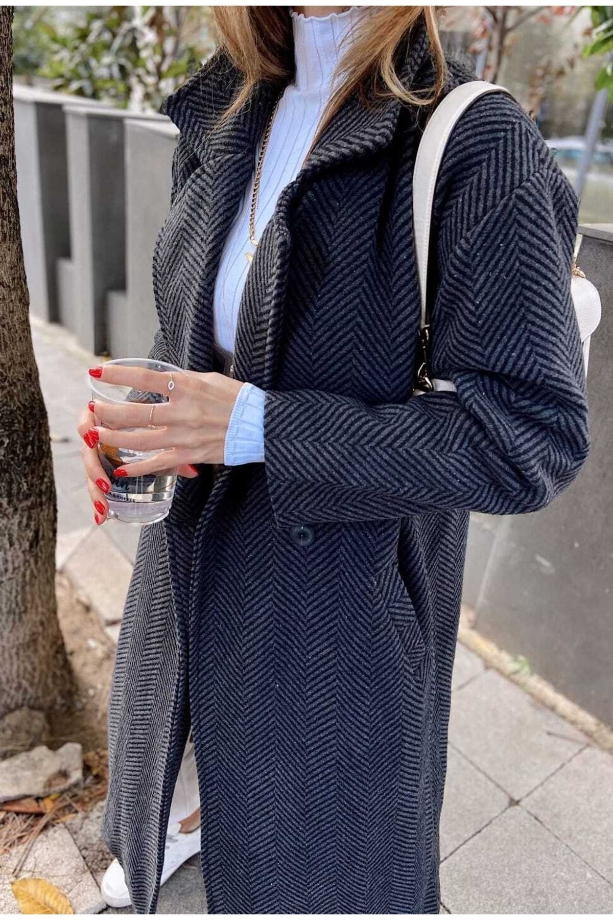 Oversize Striped Coat