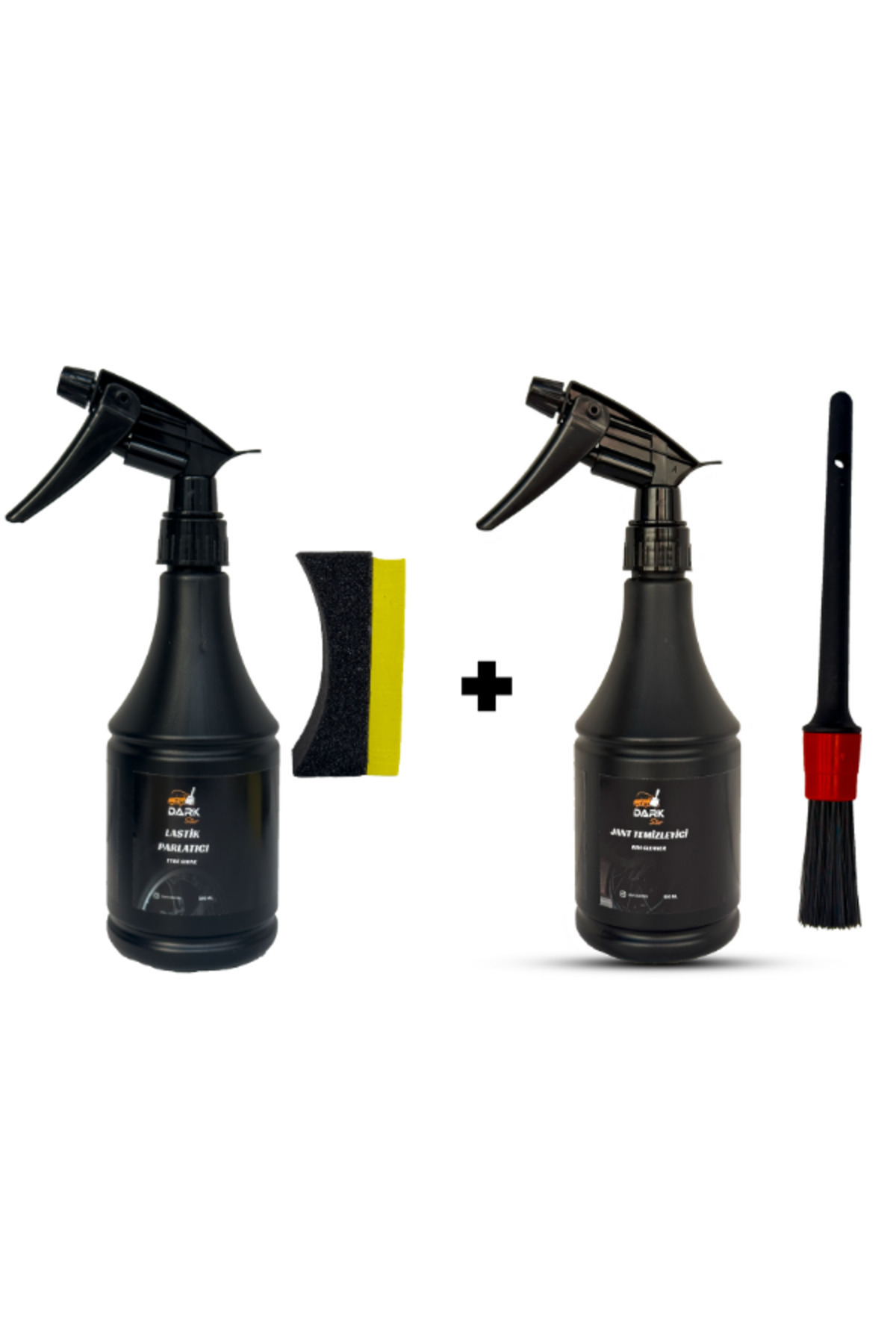 Dark Star Lastik Parlatıcı Ve Jant Temizleyici - Uygulama Süngeri ve Detay Fırçası Hediye - Lastik Bakım Seti