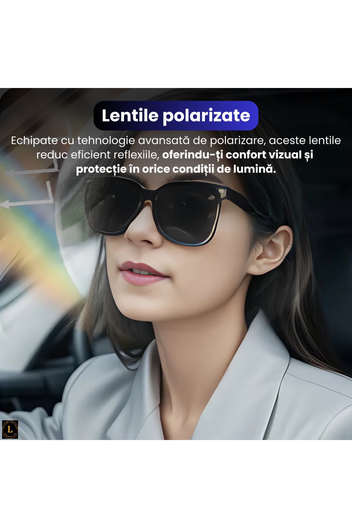 CR LUMI AND GABI-Ochelari inteligenți cu Bluetooth 5.3, lentile polarizate, sistem audio integrat, negri 5
