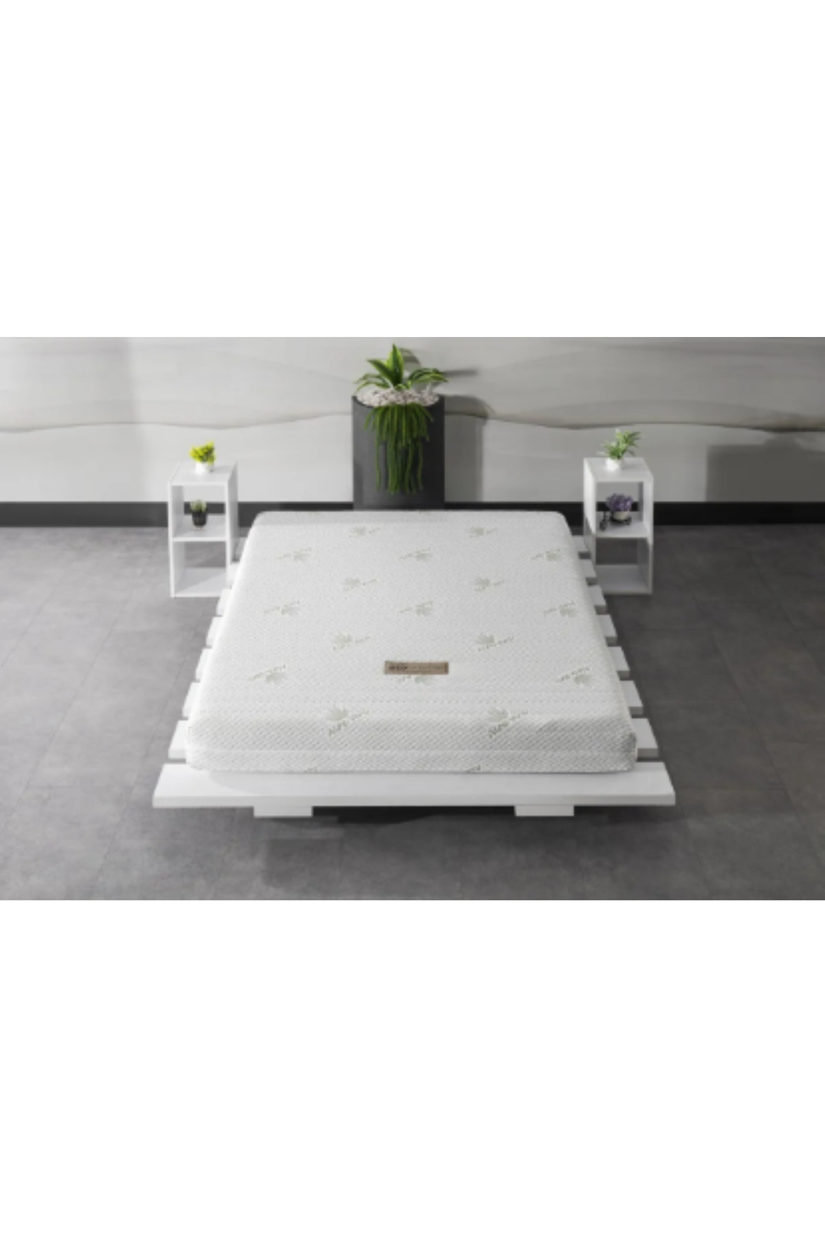 bedpark Beyaz Aloe Vera Kumaş Fermuarlı Yıkanabilir Kılıflı Visco Süngerli Tek Kişilik Yatak Bed13