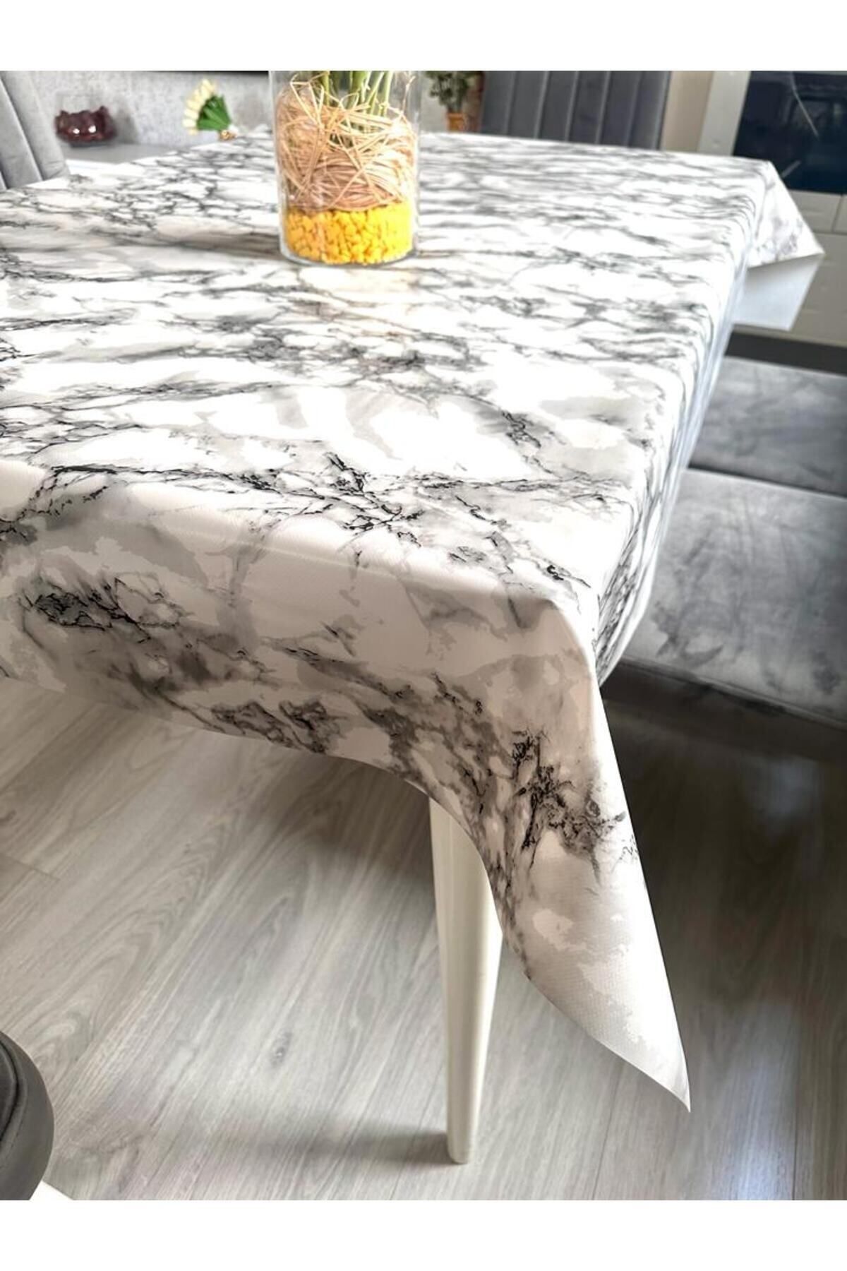 LİMAY-Marble Patterned Tablecloth 1stClass Pvc/erasable/washable 3