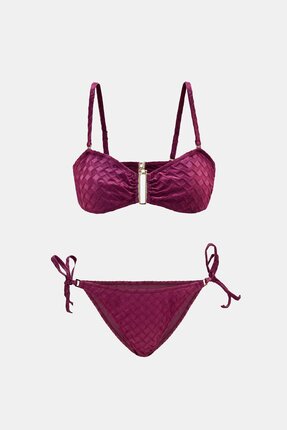 Amarelle Olympos Mor Straplez Yandan Bağlamalı Bikini Takım