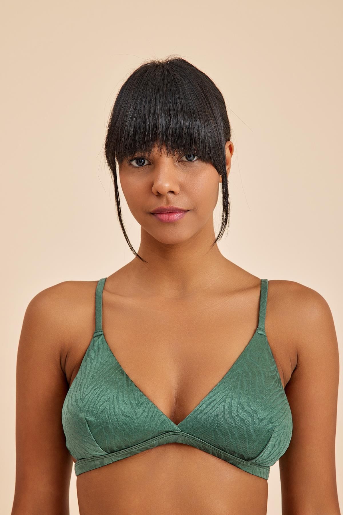 Amarelle-Bali Green Triangle Bikini Set with Pads Without Padding 4