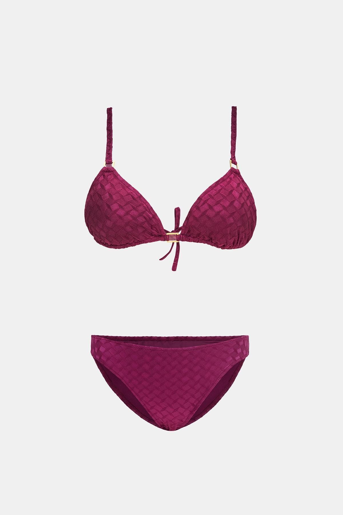 Amarelle-Olympos Purple Triangle Bikini Suit with Removable Pad Without Padding 1