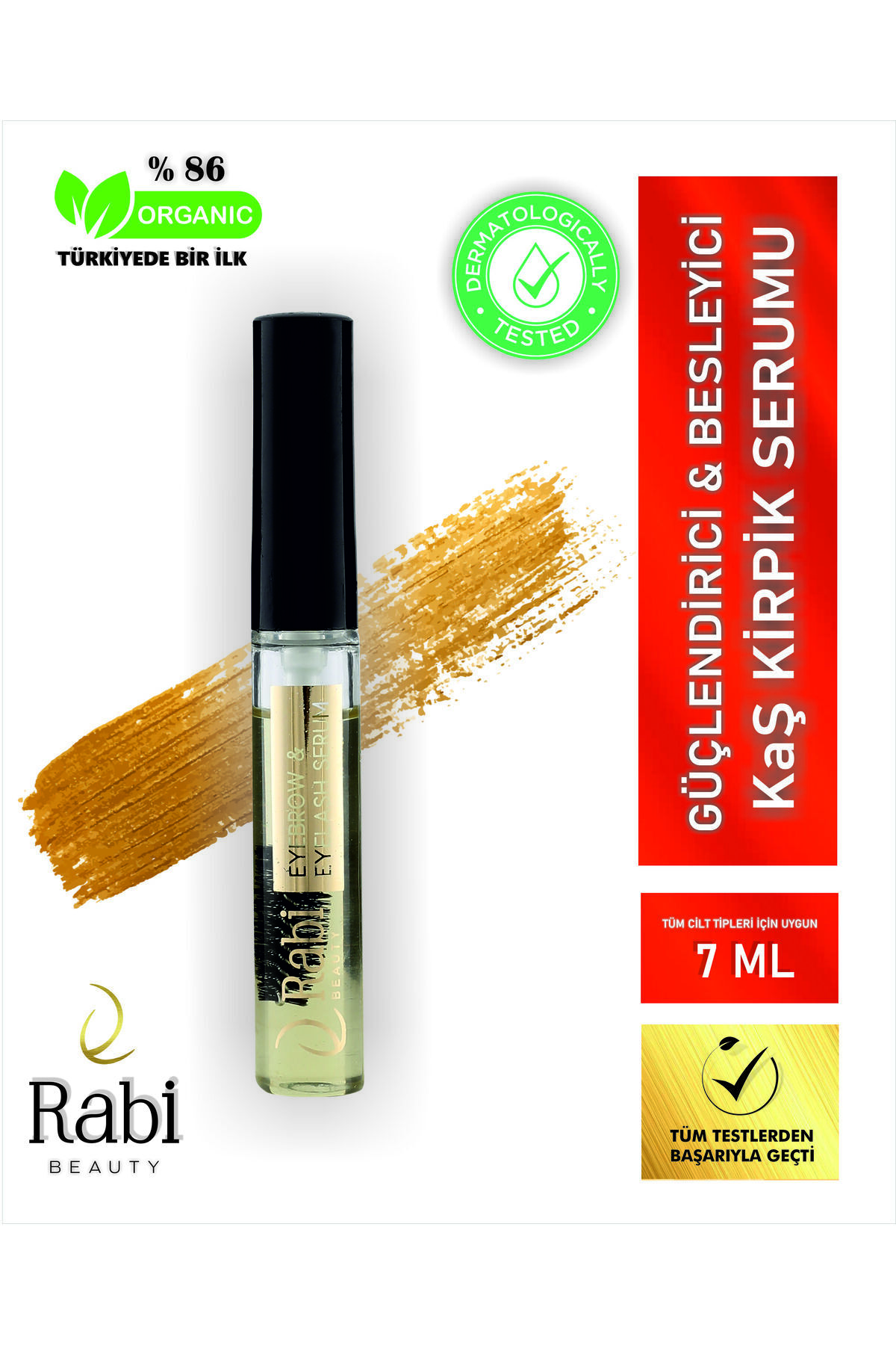 Rabi Beauty Kaş Kirpik Güçlendirici Serum 7ml Besleyici Dolgunlaştırıcı Keratin, E Vtm Ve Doğal Yağ Içerikli