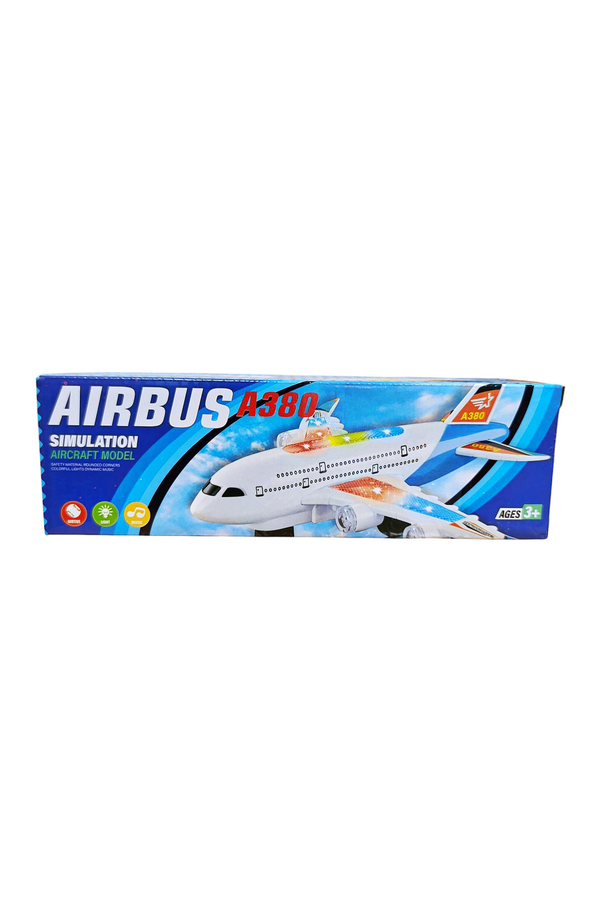 Brother Toys Hareketli Pilli 3d Işıklı Müzikli Yerde Gezen Airbus Uçak Oyuncak 23 Cm. fotoğrafı 3 (önizleme)