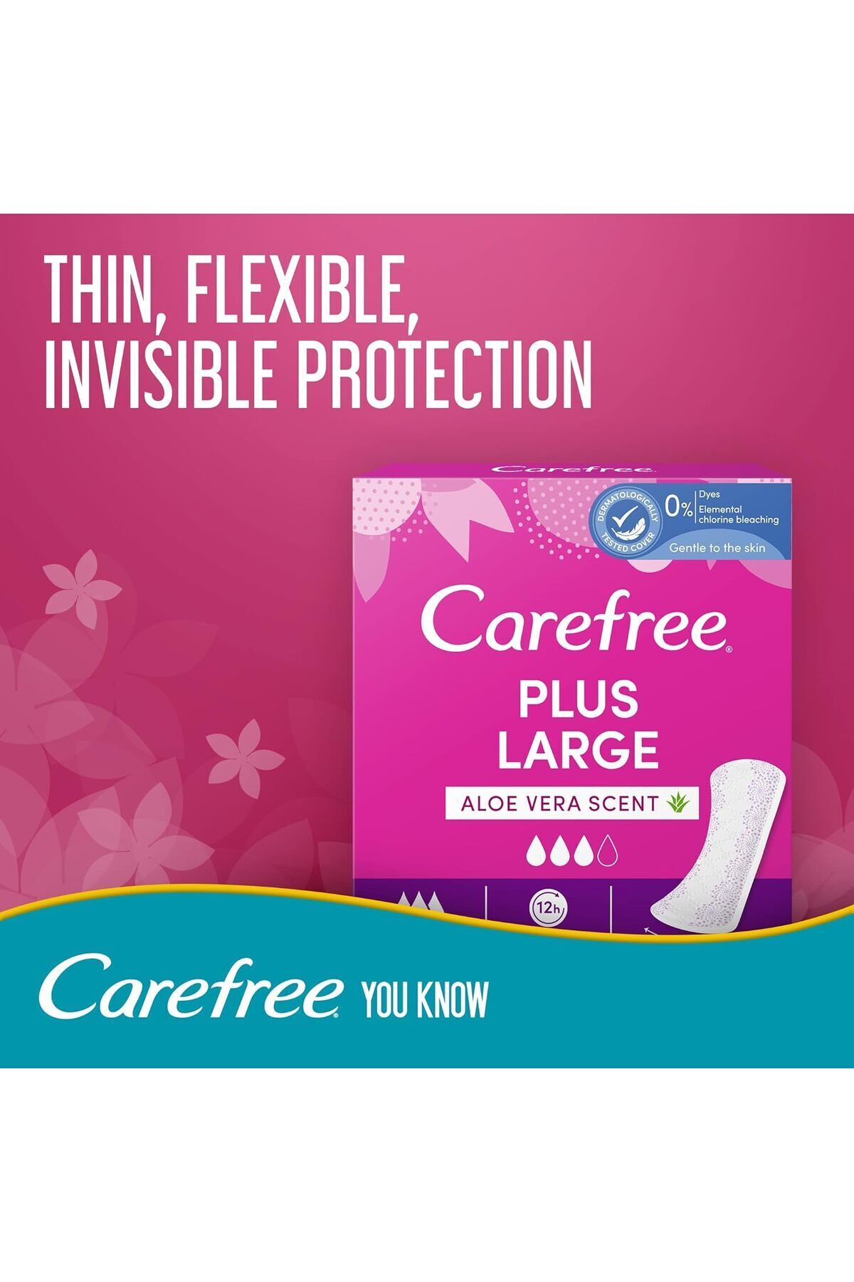 Carefree-Carefree Daily Liners Large with Aloe Vera 48 Pieces Green 9216 8