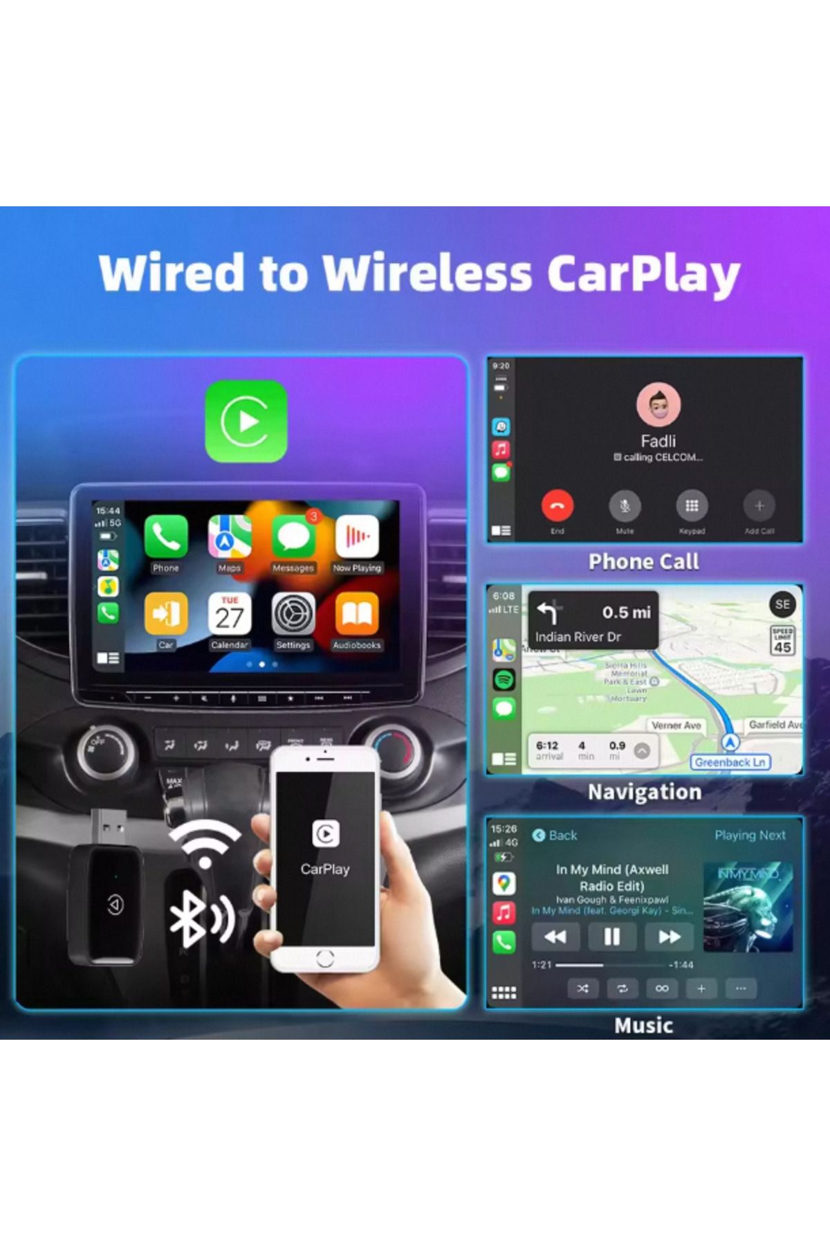 Choice-محول Carplay وAuto السلكي إلى Carplay اللاسلكي وAndroid Auto Ai Box 2 في 1 Mini Plug And Play 4