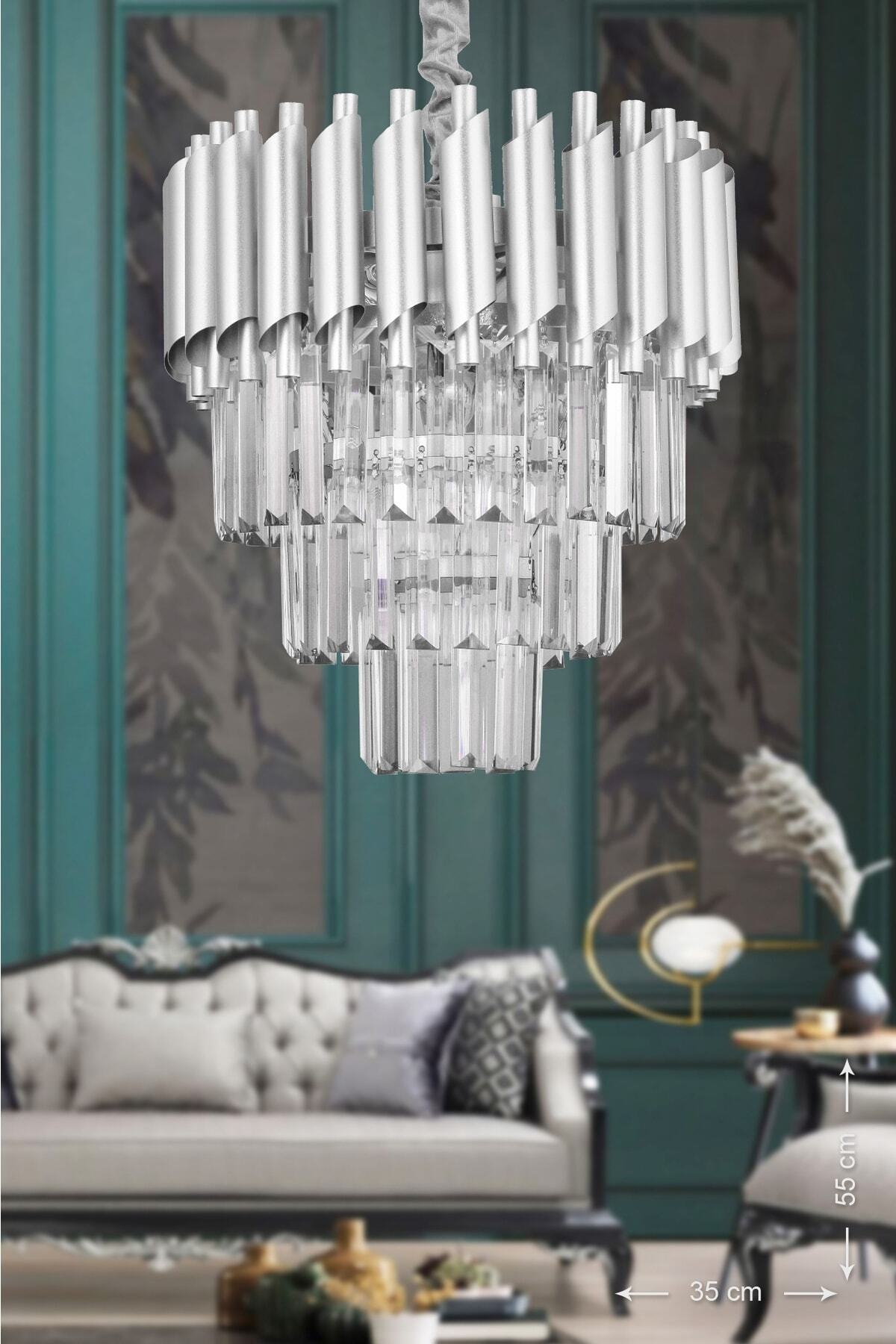 Palmyra 35 Crystal Stone Luxury Chandelier - (silver-gilt)