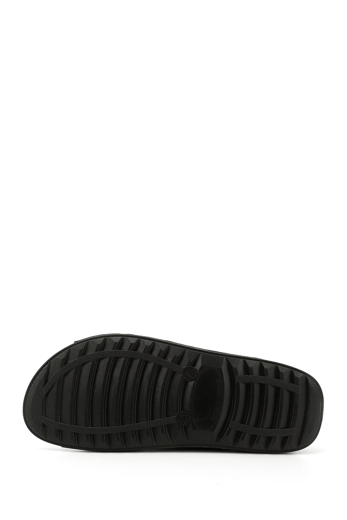 GÖNDERİ(R)-Men's charcoal buckle slippers 5