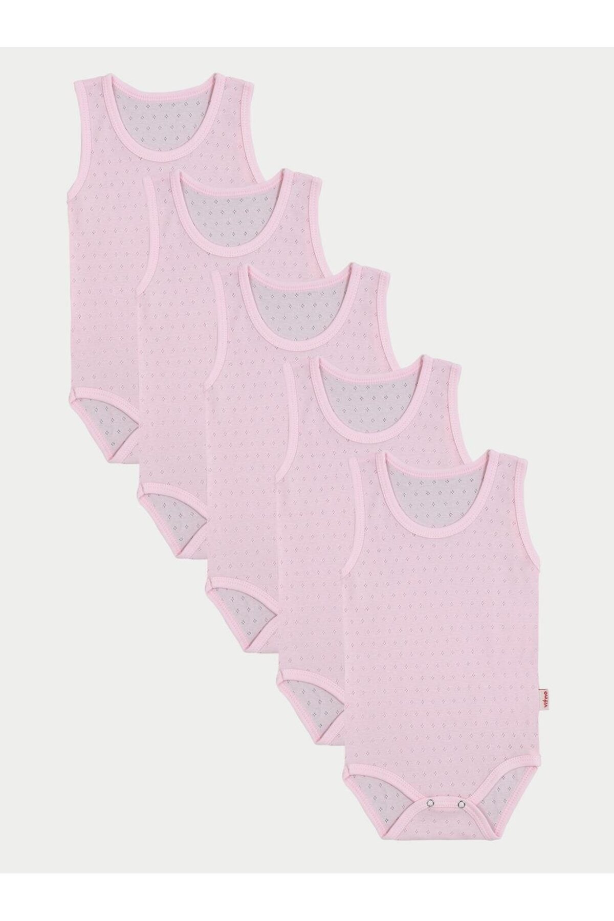 vitmo 5'li Bebek Jakarlı Askılı Nefes Alan Çıtçıtlı Body %100 Organik Pamuk fotoğrafı 2 (önizleme)